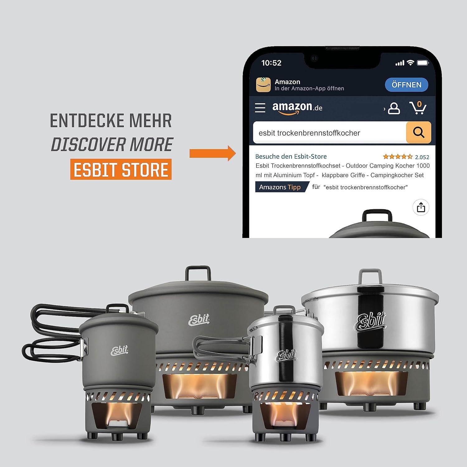 Juego de Cocina Ligero Esbit CS585HA 3 Piezas 585ml Aluminio