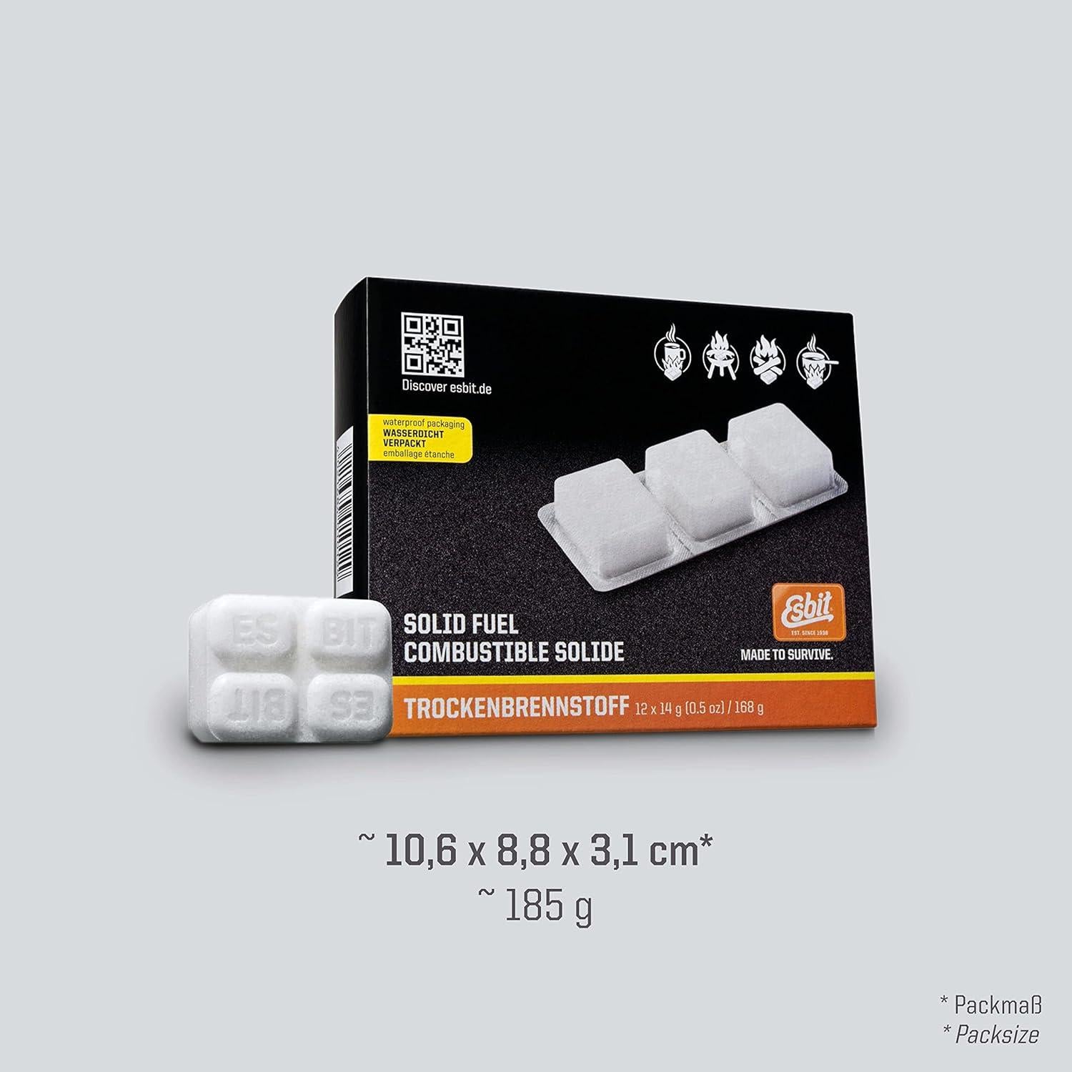 Tabletas de Combustible Sólido Esbit 12 Piezas 14g Inodoras