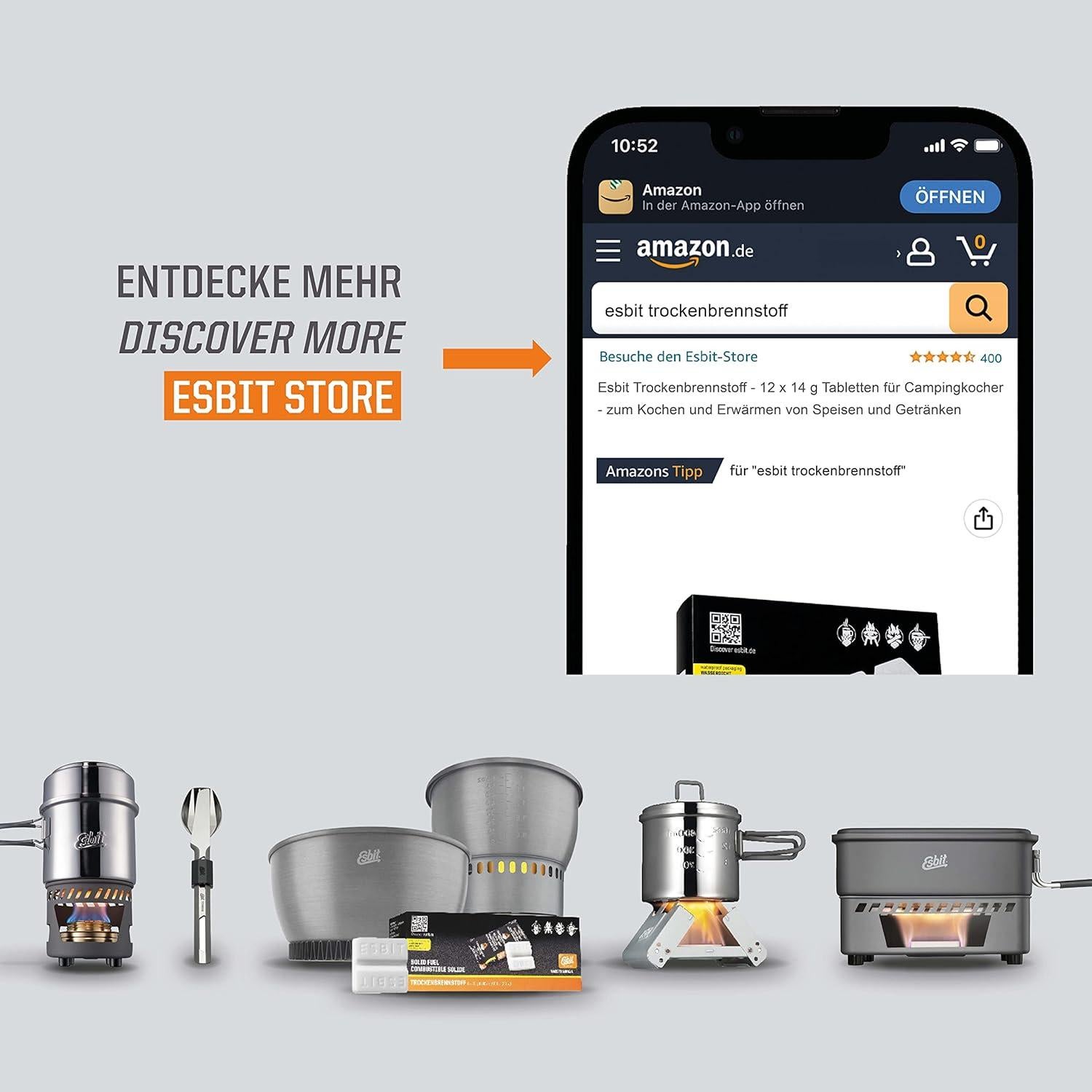 Tabletas de Combustible Sólido Esbit 12 Piezas 14g Inodoras