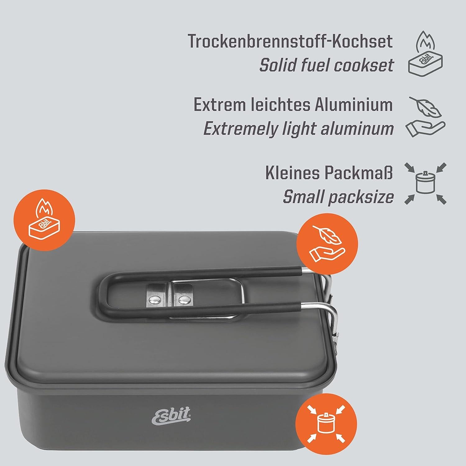 Estufa de Camping Esbit 1100ml con Olla y Tapa Anodizada