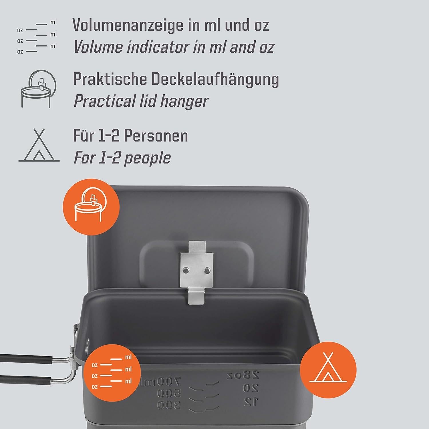 Estufa de Camping Esbit 1100ml con Olla y Tapa Anodizada