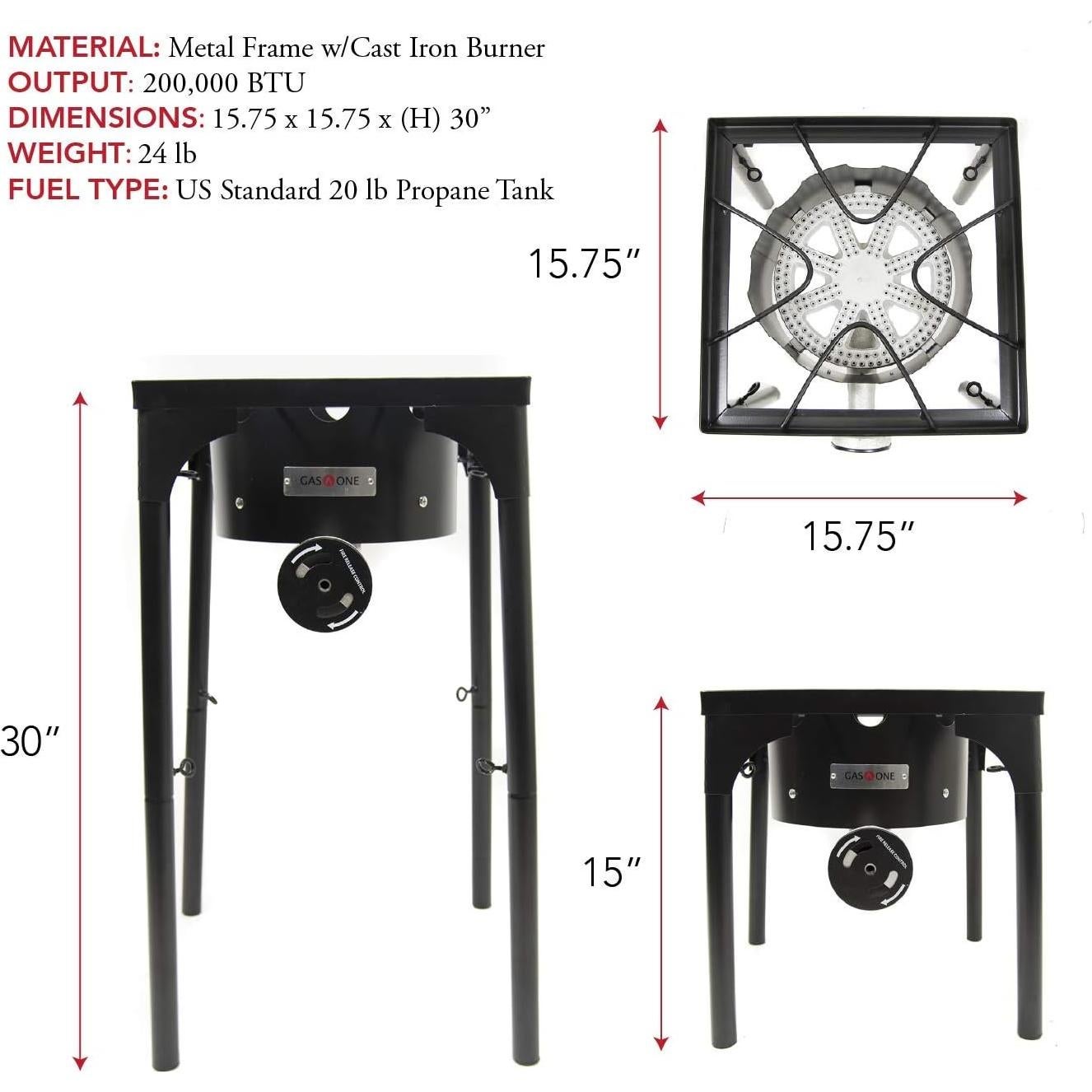 Quemador de Propano Gas One B-3600H 200,000 BTU Ajustable