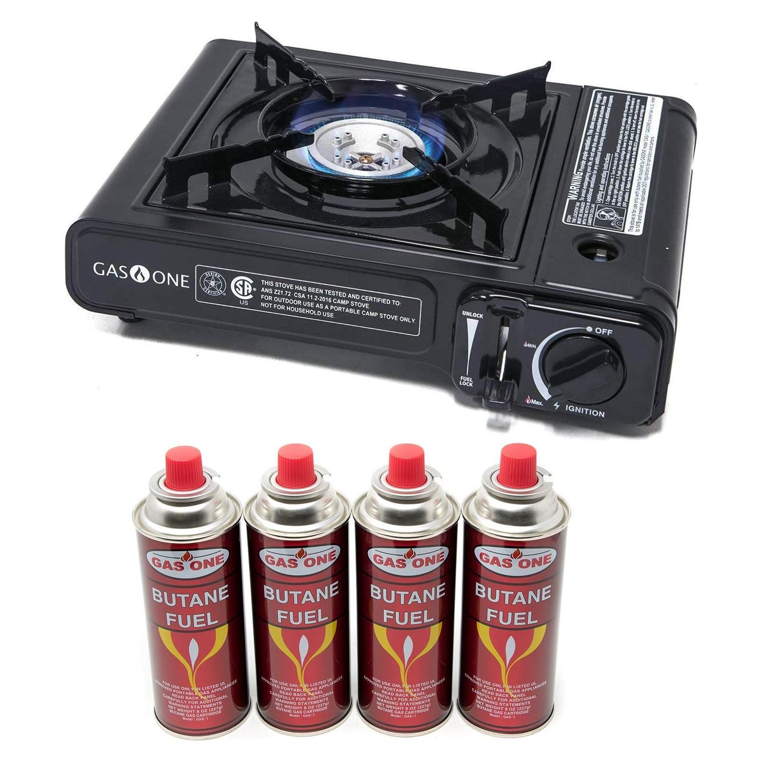 Estufa de Gas Portátil Gas One Butano 4 Cartuchos 7650 BTU