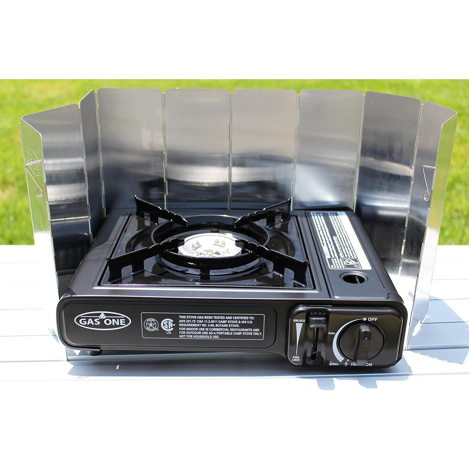 Pantalla contra el viento Gas One de aluminio 10 placas 85.1x24cm