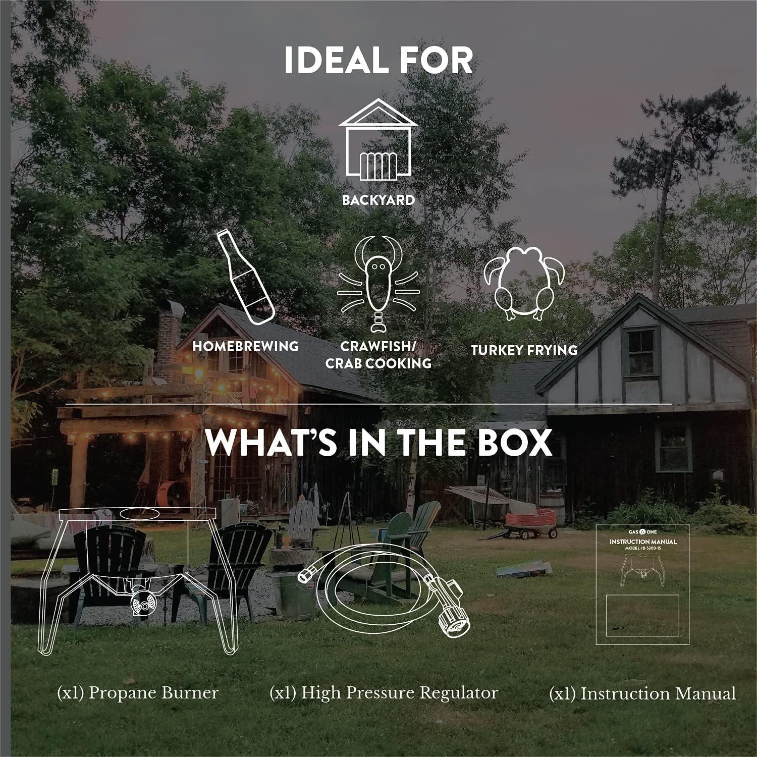 Quemador de Propano Gas One B-5300-15 19.1 kW para Exterior