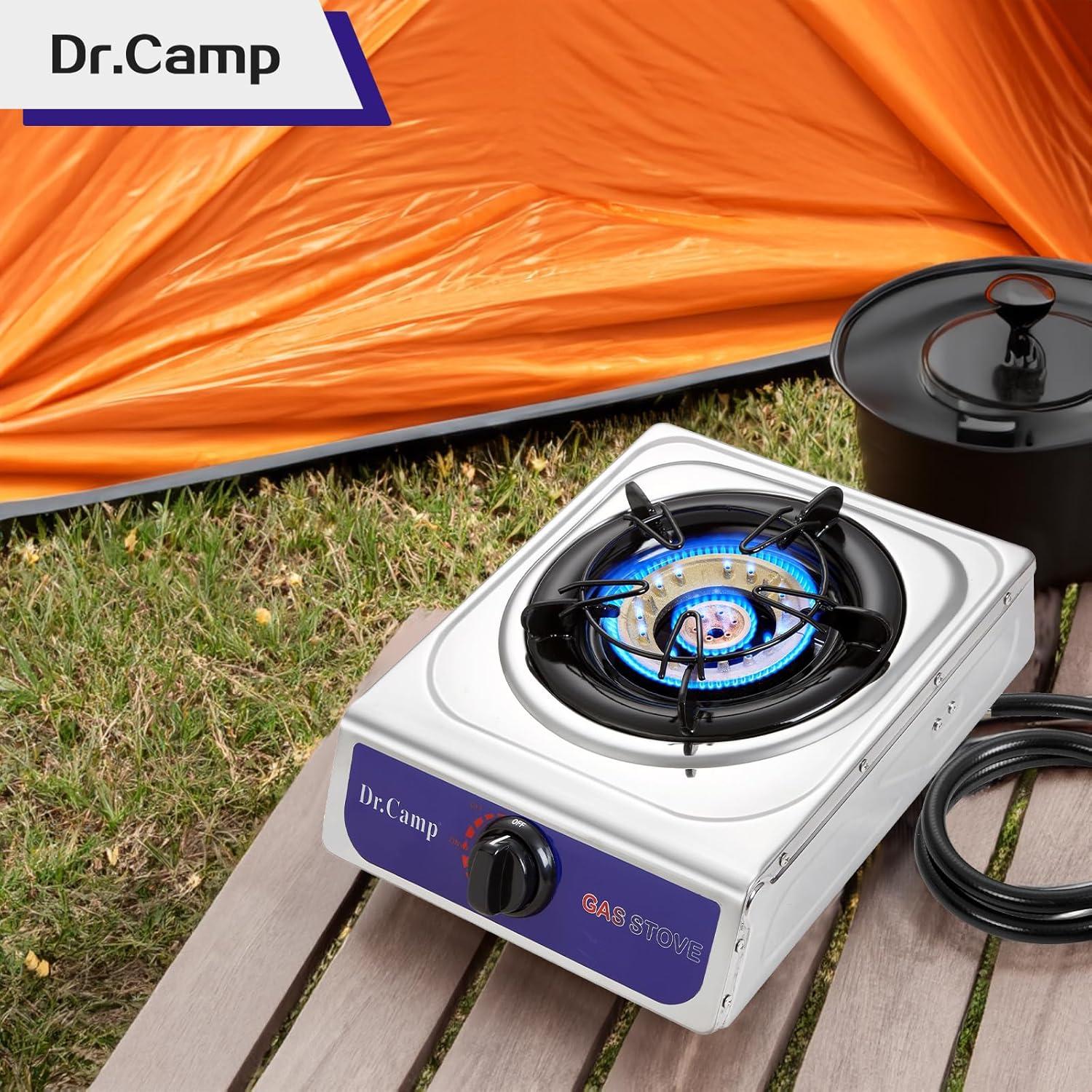 Estufa de Camping Dr.Camp 12000 BTU Acero Inoxidable Automática