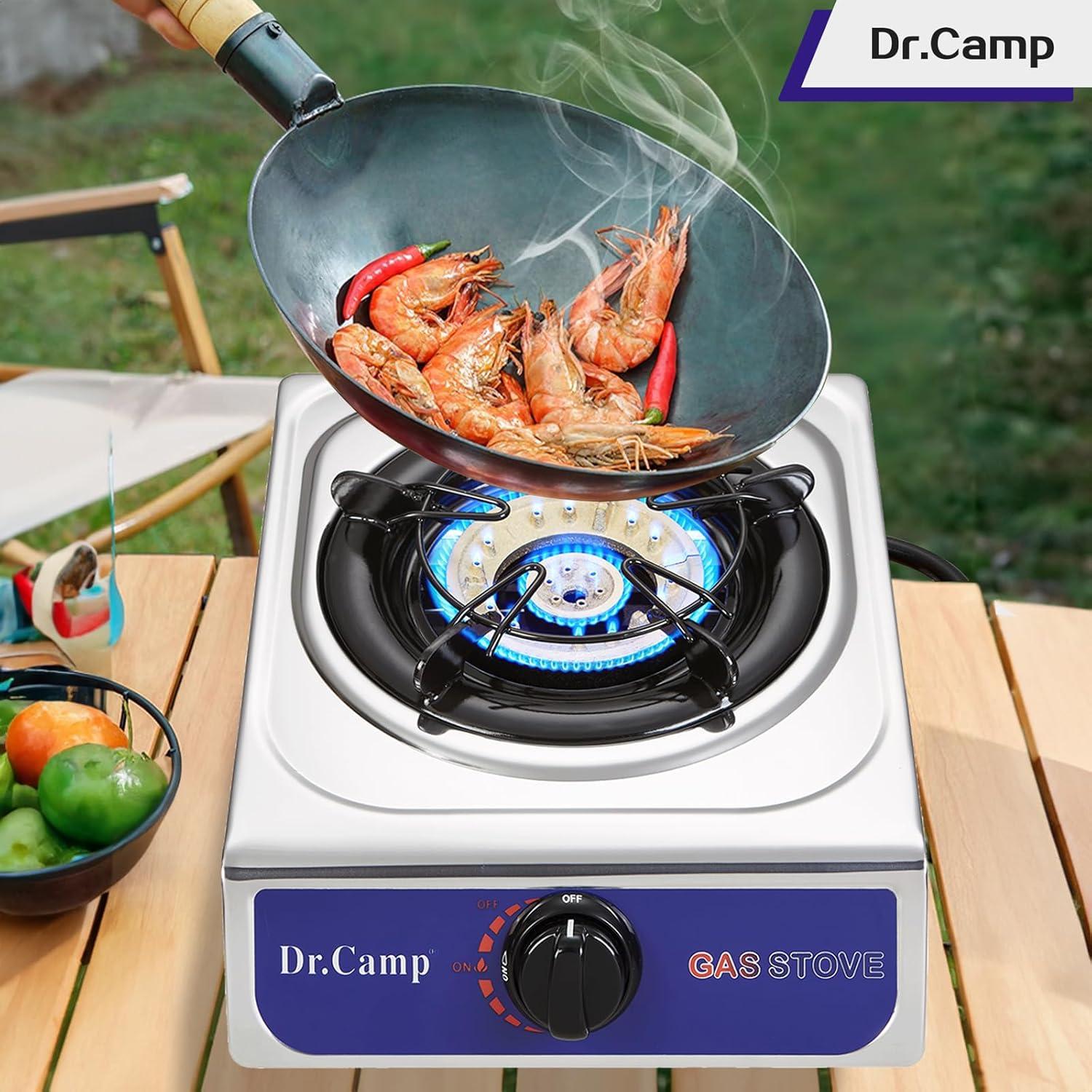 Estufa de Camping Dr.Camp 12000 BTU Acero Inoxidable Automática