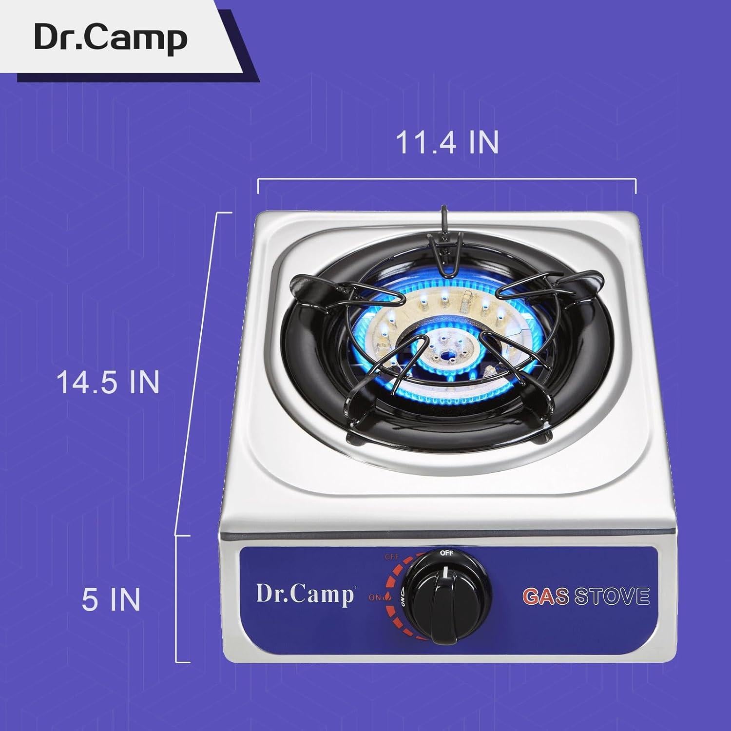 Estufa de Camping Dr.Camp 12000 BTU Acero Inoxidable Automática