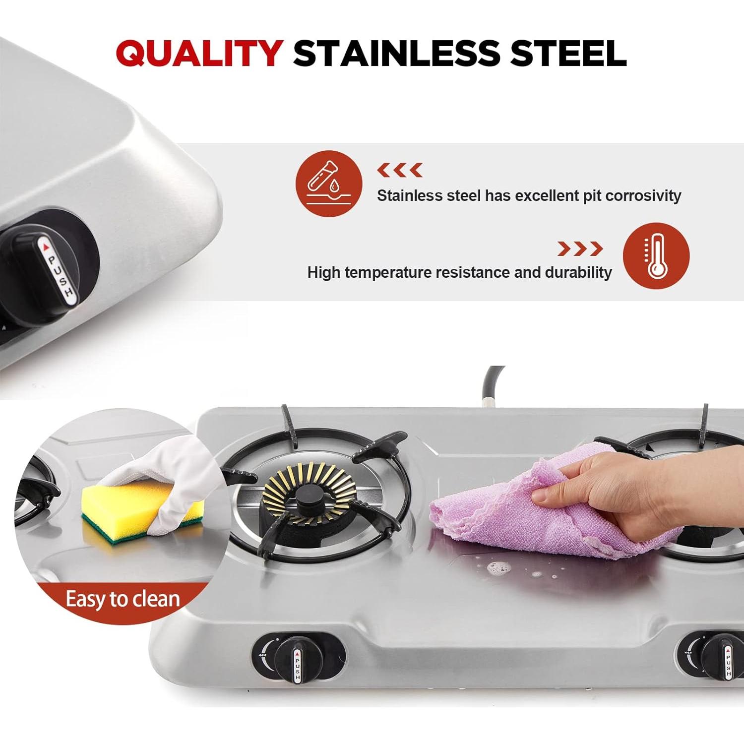 Estufa de Gas Propano Portátil forimo RQZ 2 Quemadores 19,000 BTU