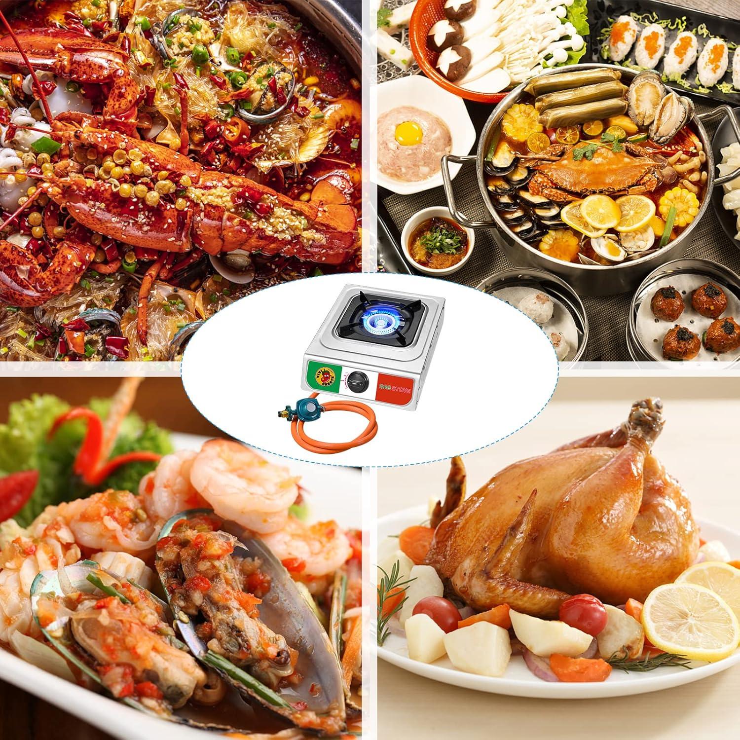 Estufa de Gas Vivicreate 10000 BTU Portátil Acero Inoxidable