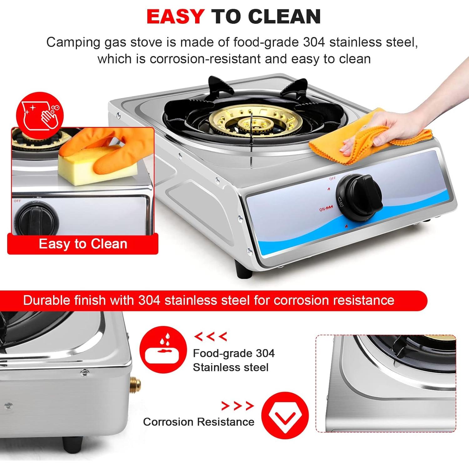 Cocina de Gas Portátil FORIMO 1 Quemador Acero Inoxidable 2.9 kW