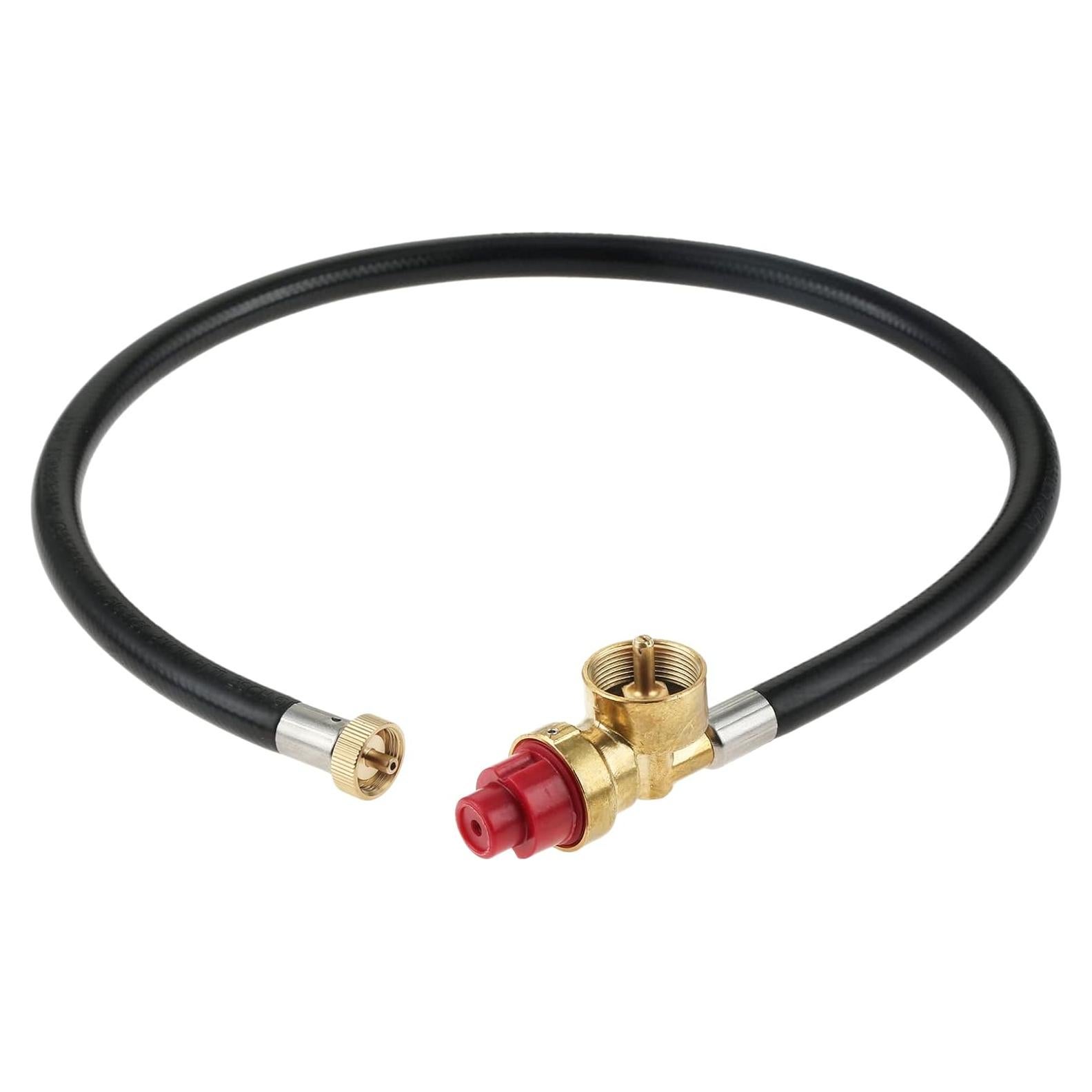 Dual Fuel Camp Stove Replacement Hose, Portable Propane Stove Replacement 27.5 Inch Hose Convert to 1LB Disposal Bottle, M16 x 1.5 Propane Regulator Hose for Portable Stove