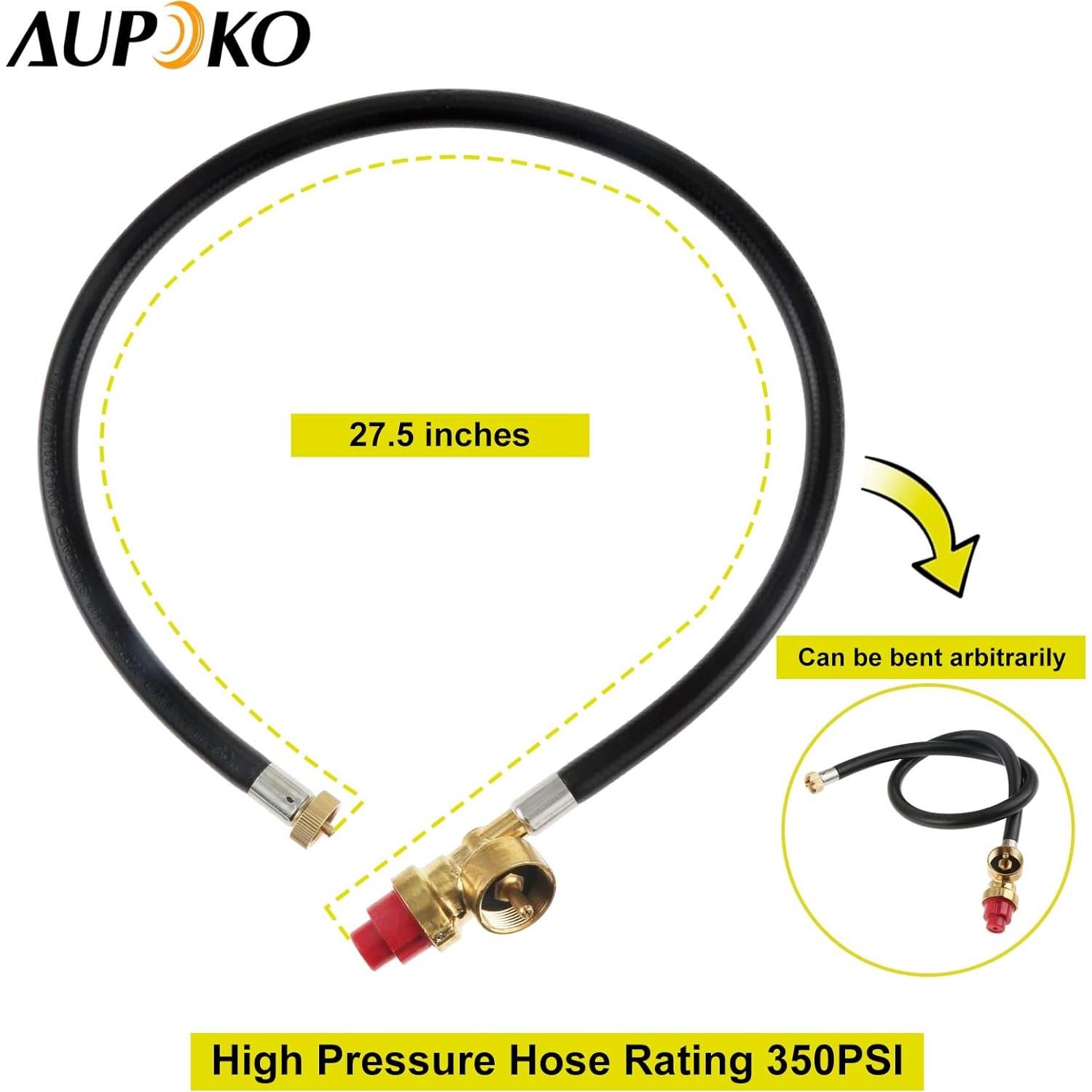 Dual Fuel Camp Stove Replacement Hose, Portable Propane Stove Replacement 27.5 Inch Hose Convert to 1LB Disposal Bottle, M16 x 1.5 Propane Regulator Hose for Portable Stove