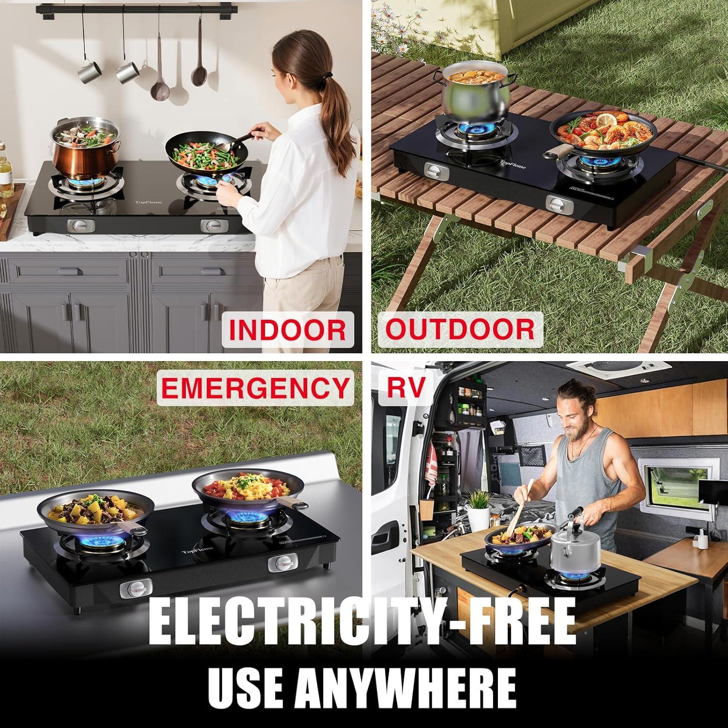 Estufa de Gas Propano 2 Quemadores TopFleme 27,200 BTU