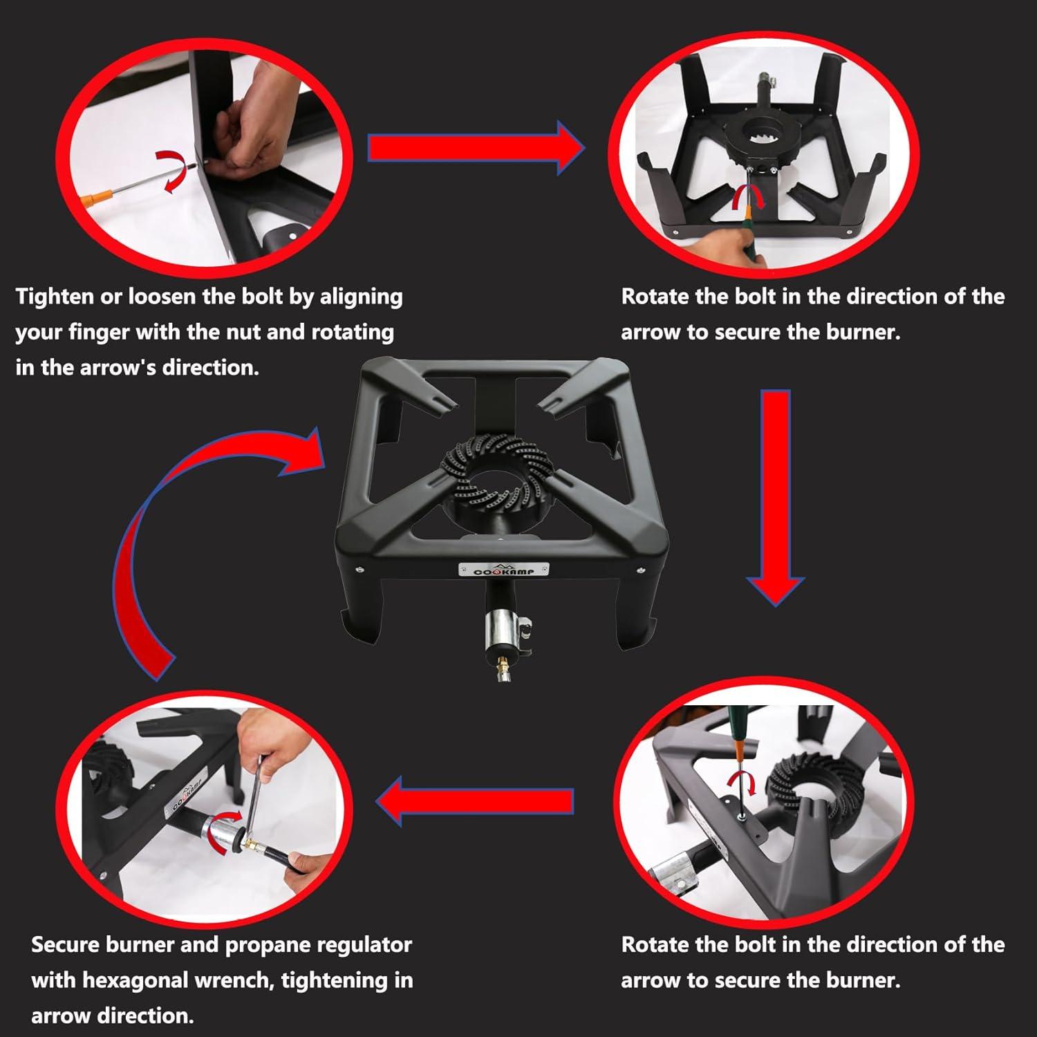 Quemador de Propano COOKAMP SA1730 120,000 BTU 16" Acero