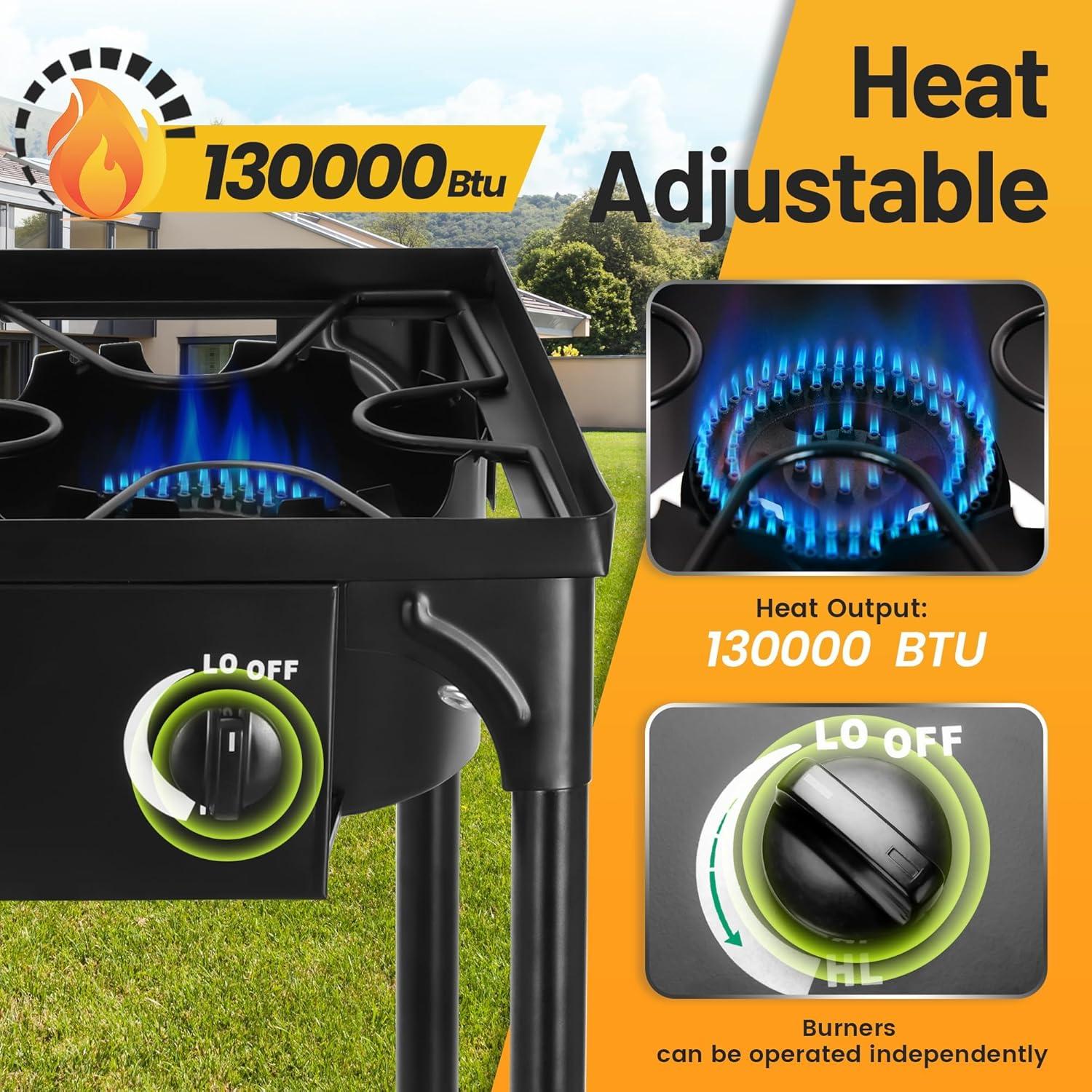 Estufa de Camping FSUON 130000 BTU Propano 1 Quemador Ajustable