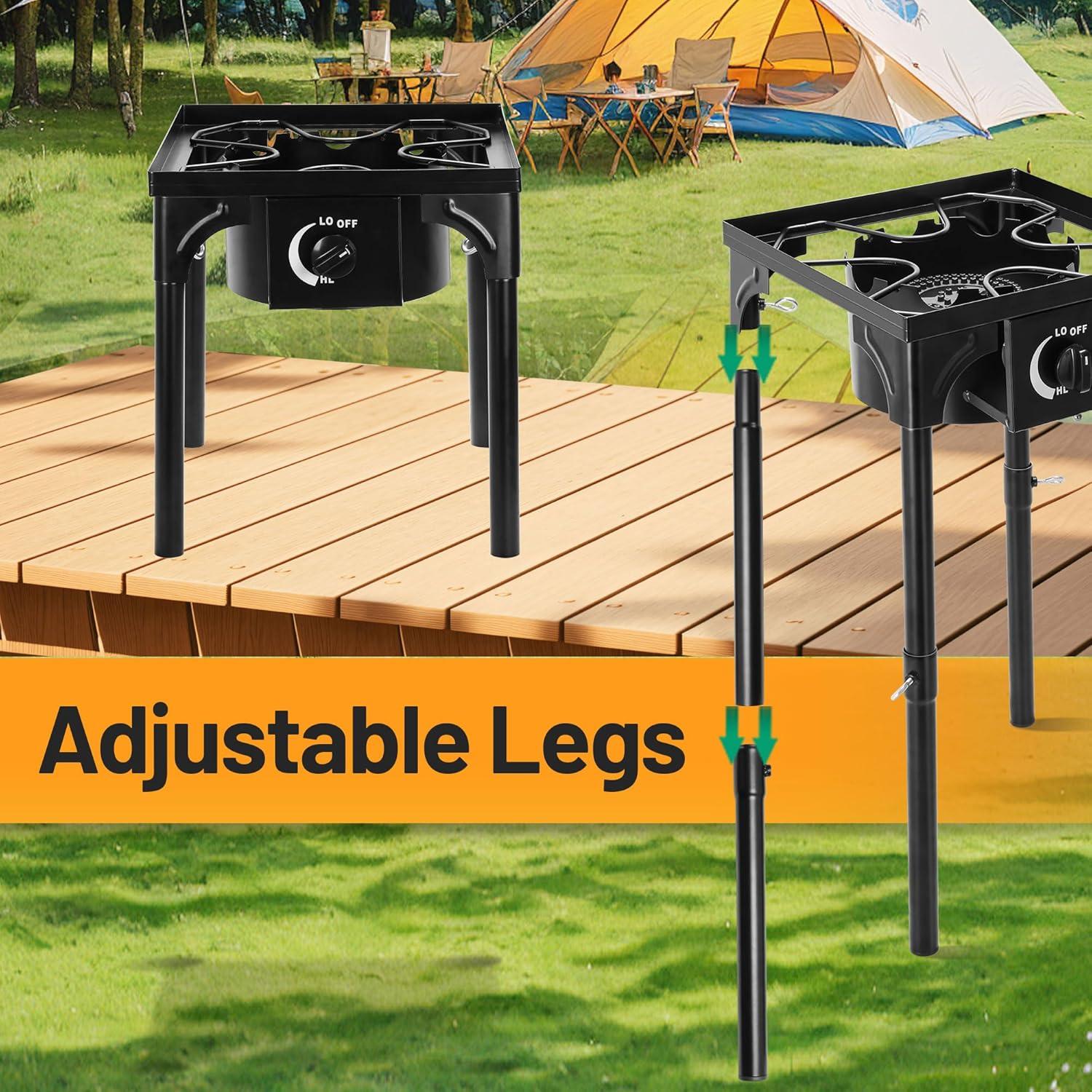 Estufa de Camping FSUON 130000 BTU Propano 1 Quemador Ajustable