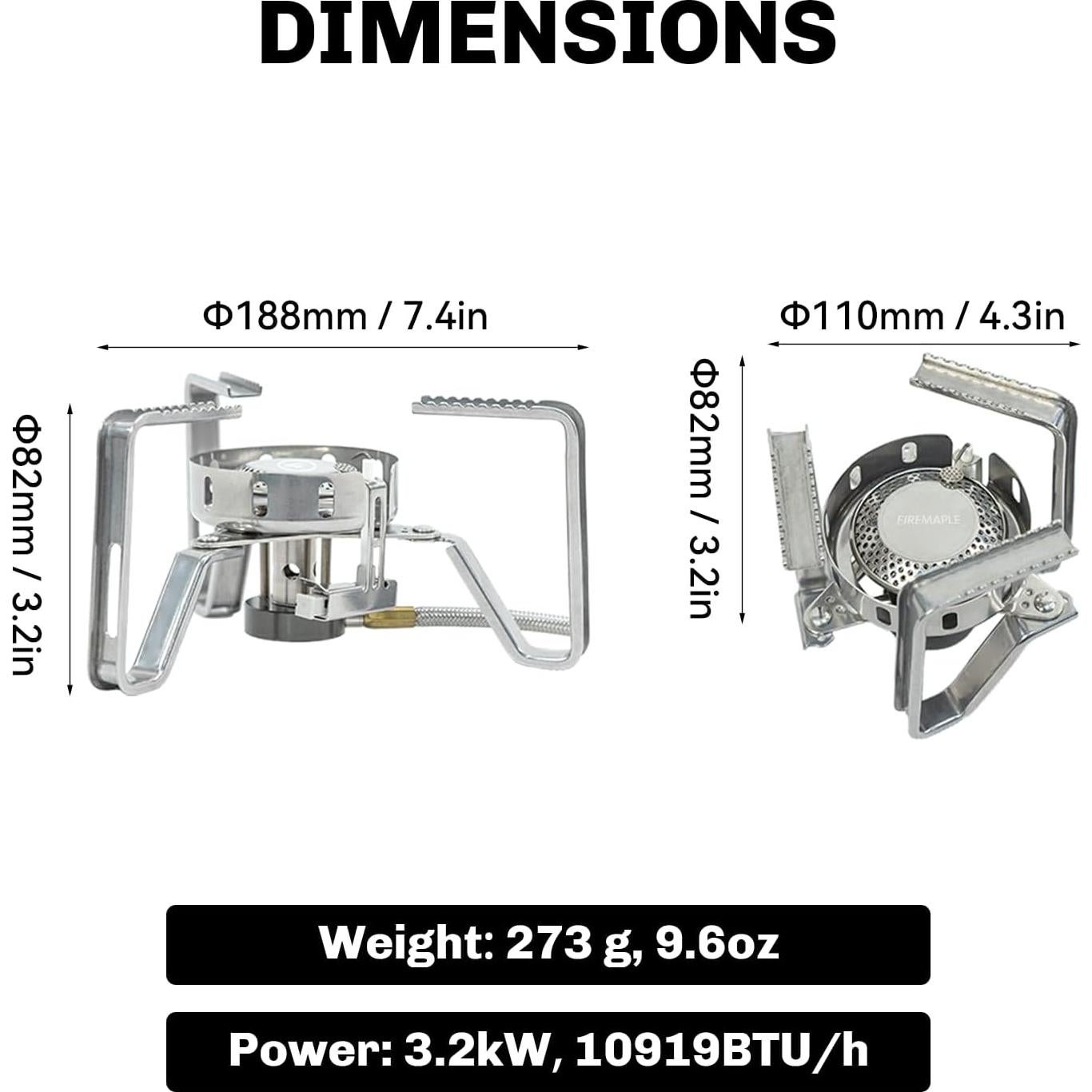Estufa de Gas Fire-Maple FMS-125 PRO Compacta 3.2kW para Camping