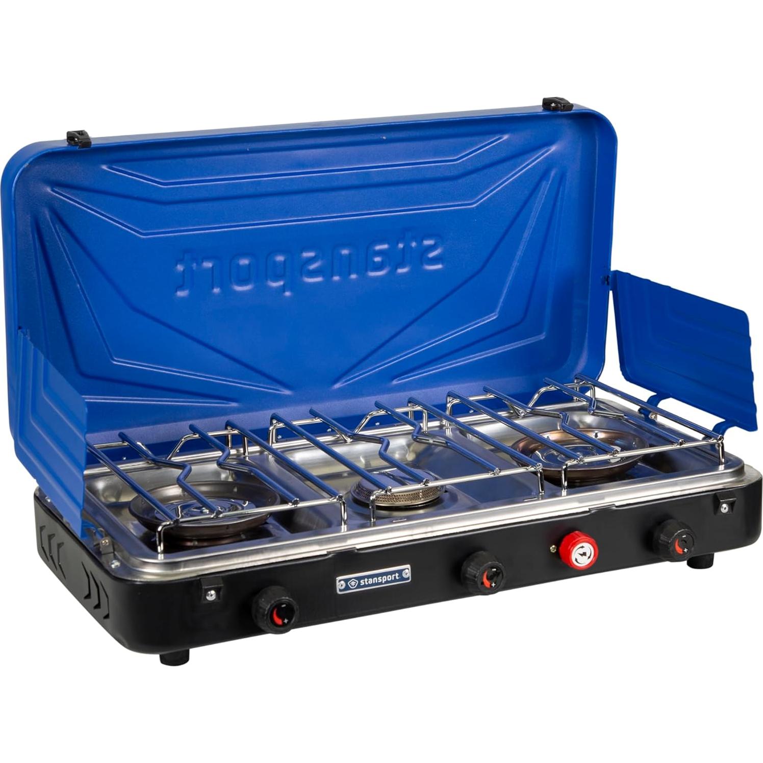 Estufa de Campamento Propano Stansport 3 Quemadores 61.6x36.2cm