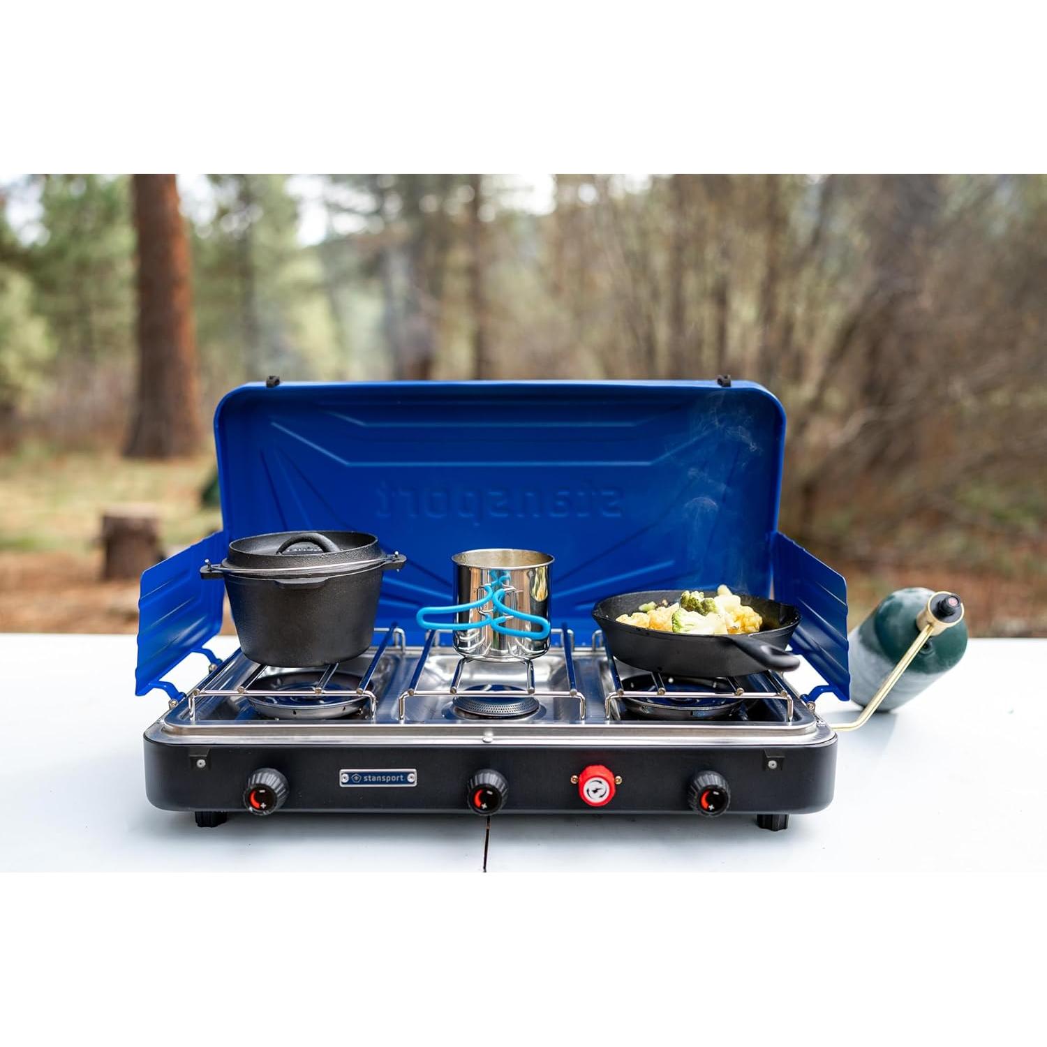 Estufa de Campamento Propano Stansport 3 Quemadores 61.6x36.2cm