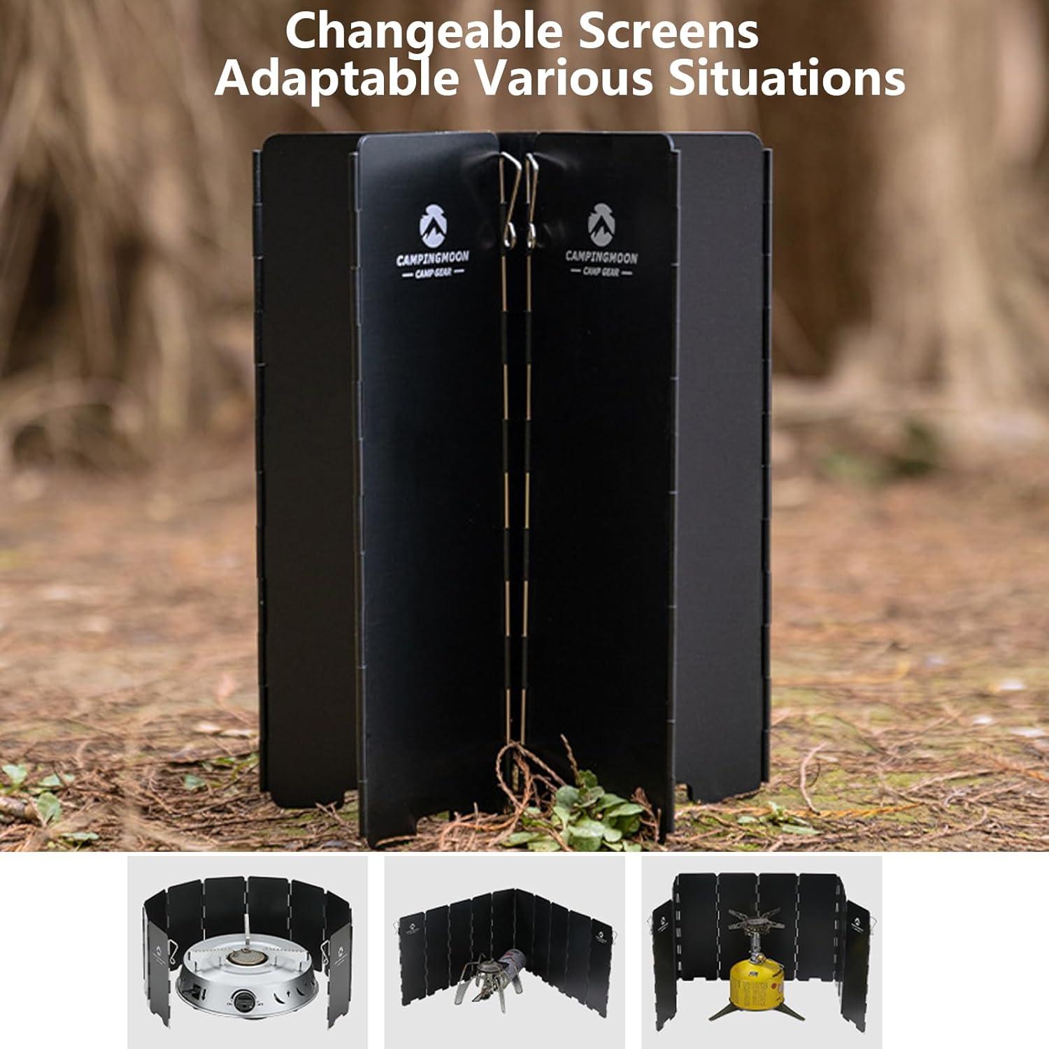 Pantalla de Viento Campingmoon YD-8 Plegable 10 Placas 24x8.6cm