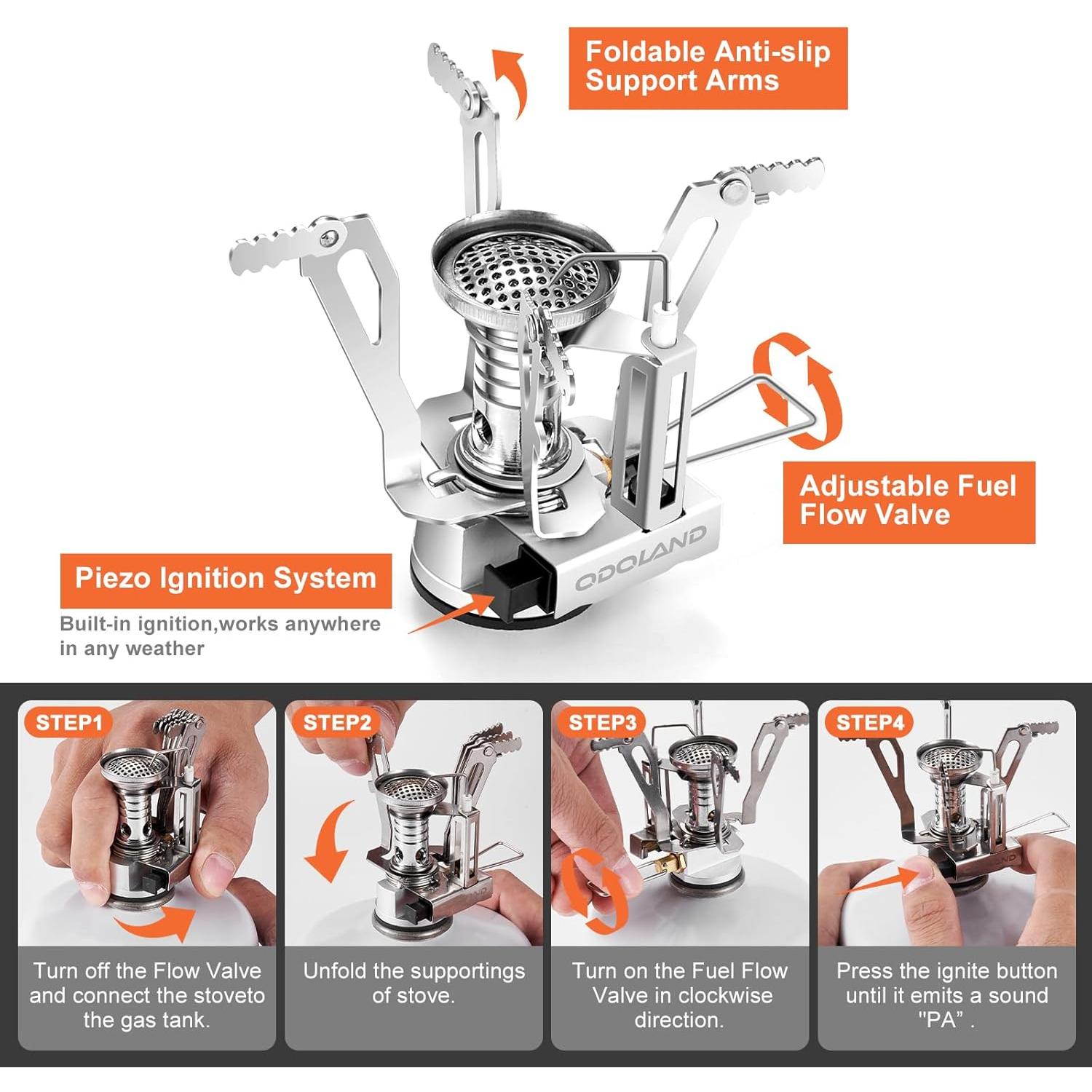 Set de Cocina para Camping Odoland 13 Piezas Acero Inoxidable