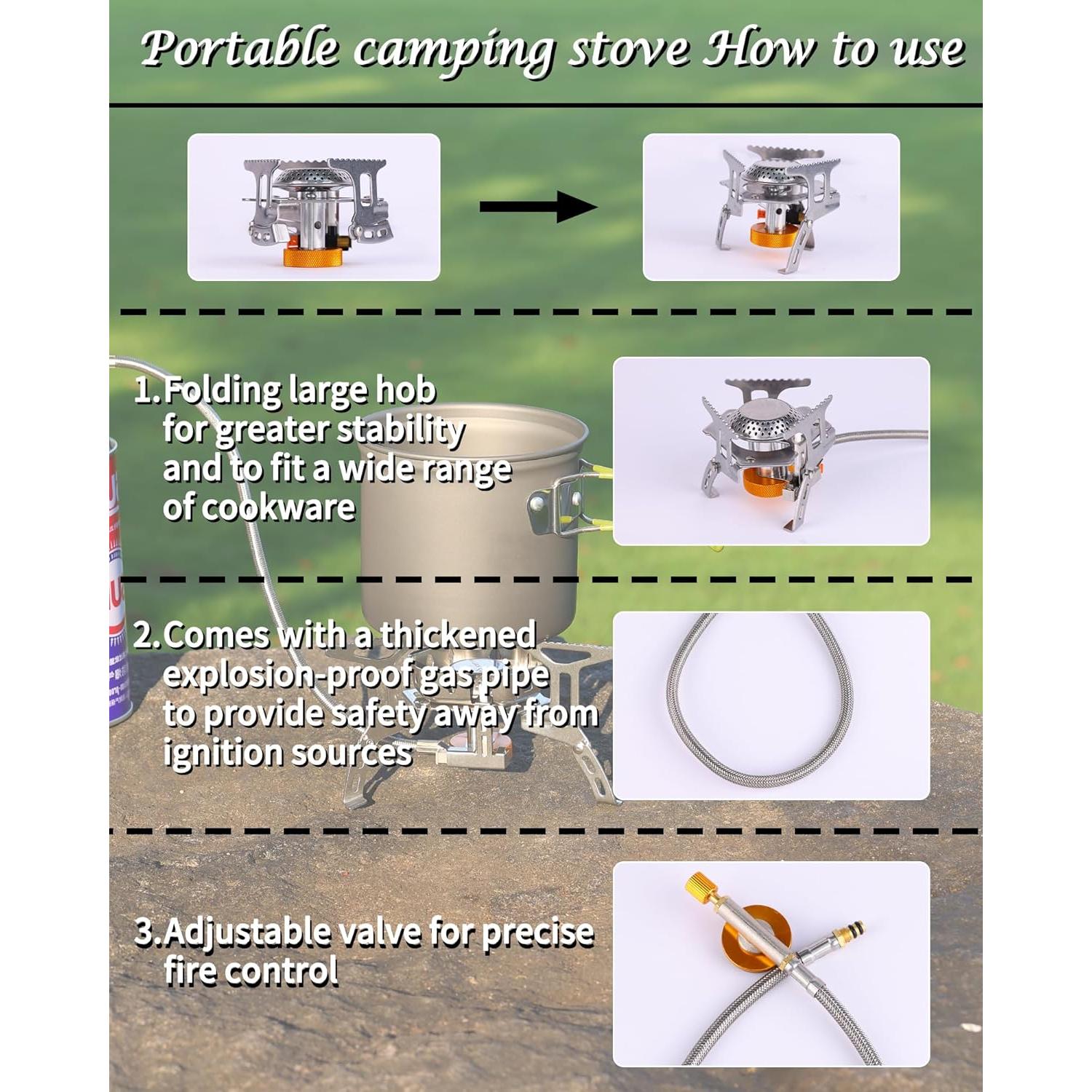 Set de Cocina para Camping AOFUXTI - 8 Piezas Verde