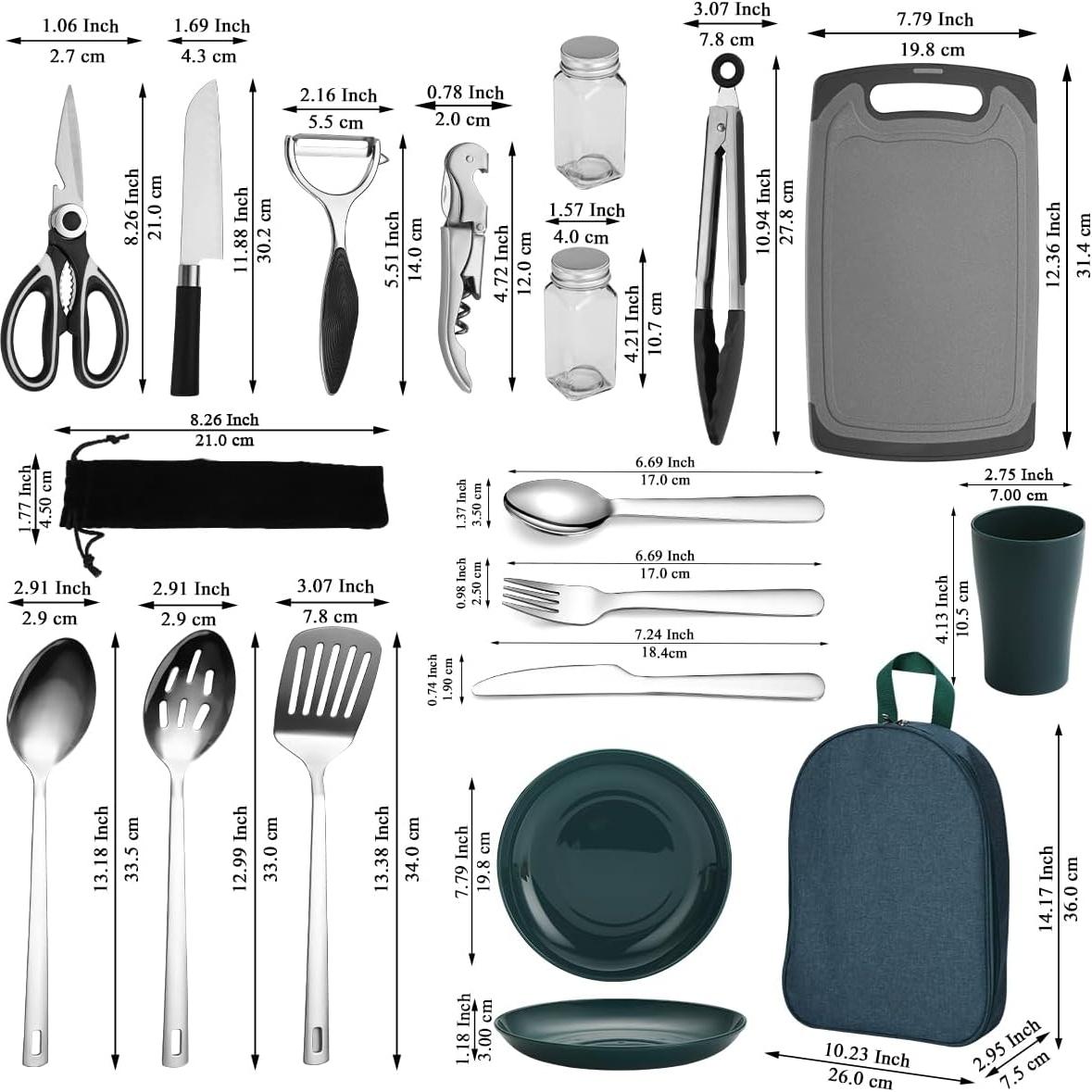 Juego de Utensilios de Cocina para Camping Berglander 23 Piezas