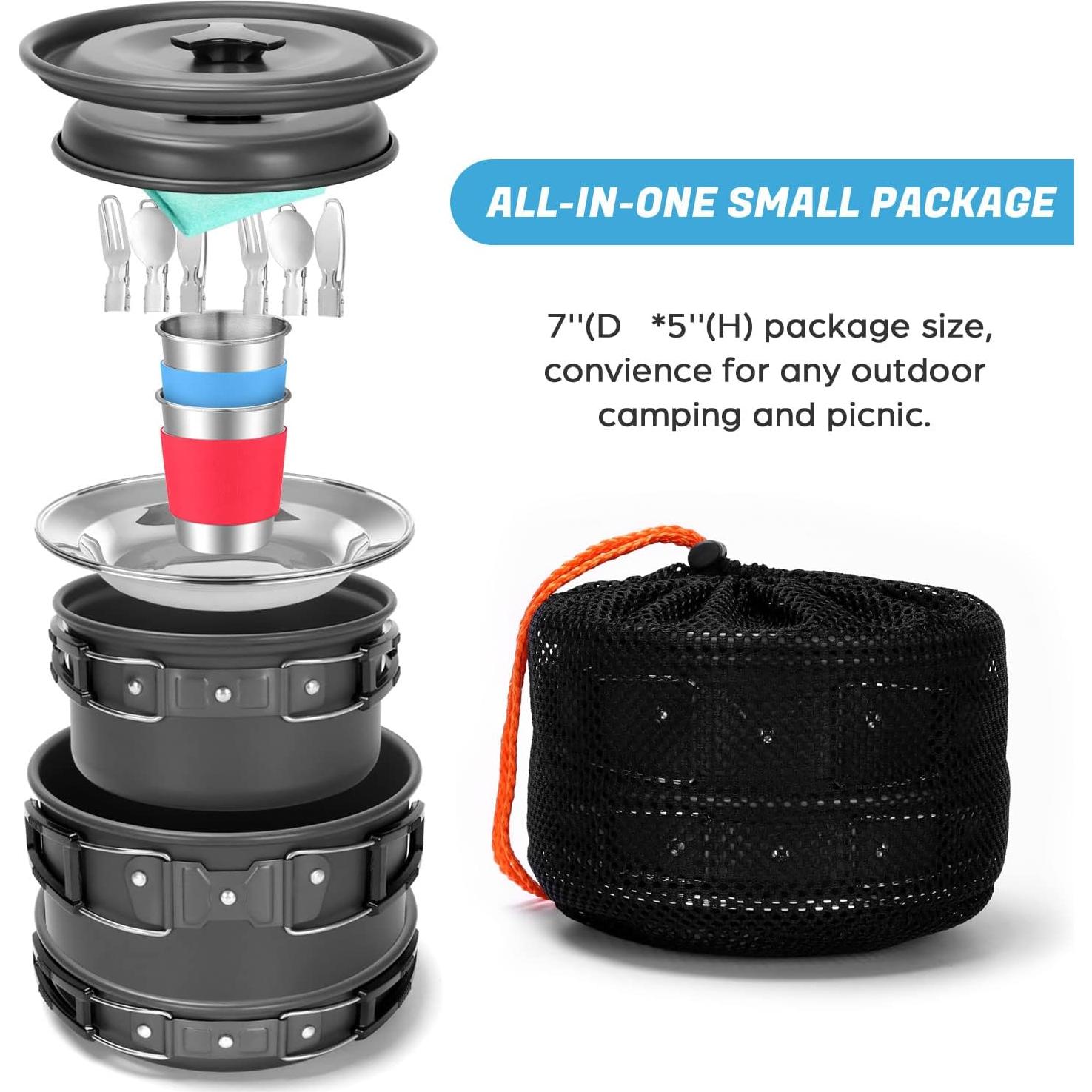 Kit de Cocina para Camping Odoland 15 Piezas Antiadherente