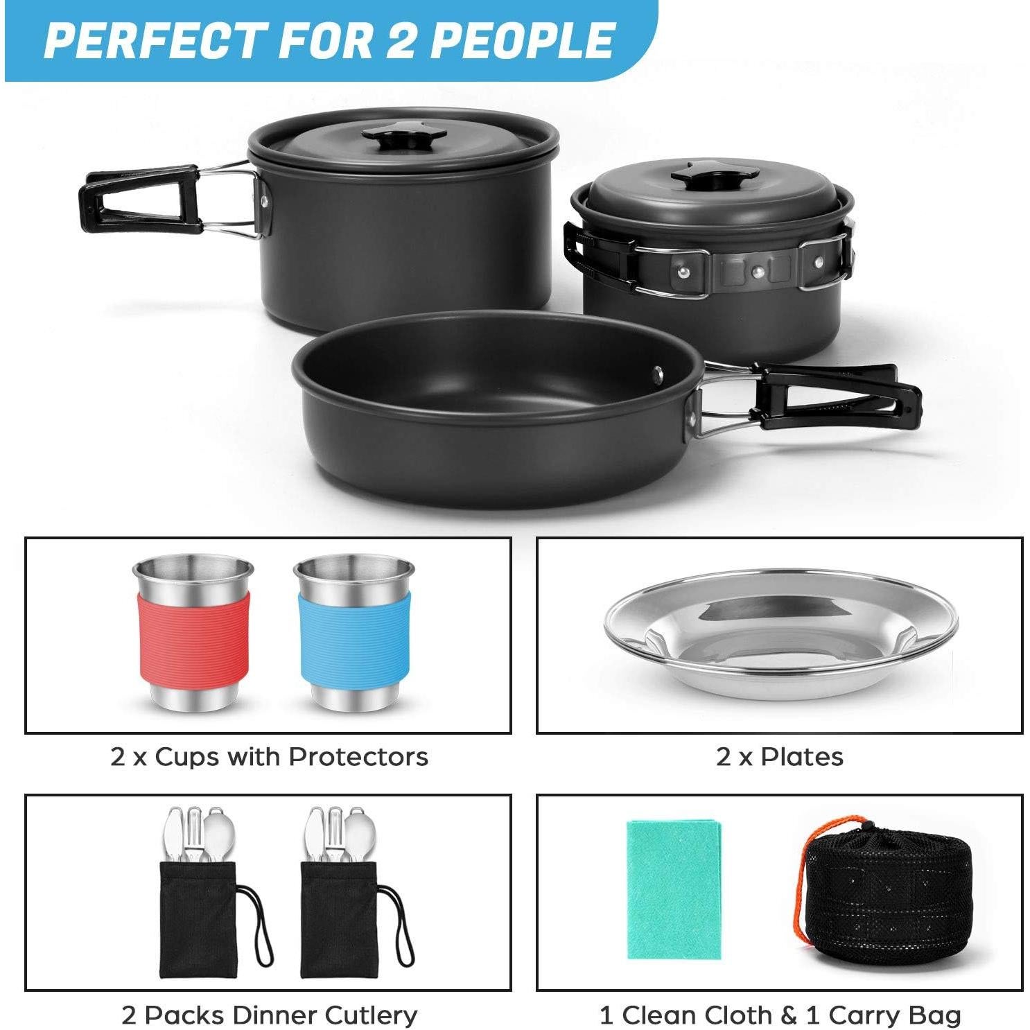 Kit de Cocina para Camping Odoland 15 Piezas Antiadherente