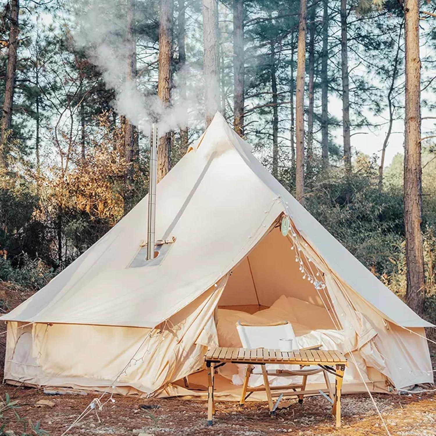 Estufa de leña portátil Tounto DBT01, acero inoxidable, 8.1 kg