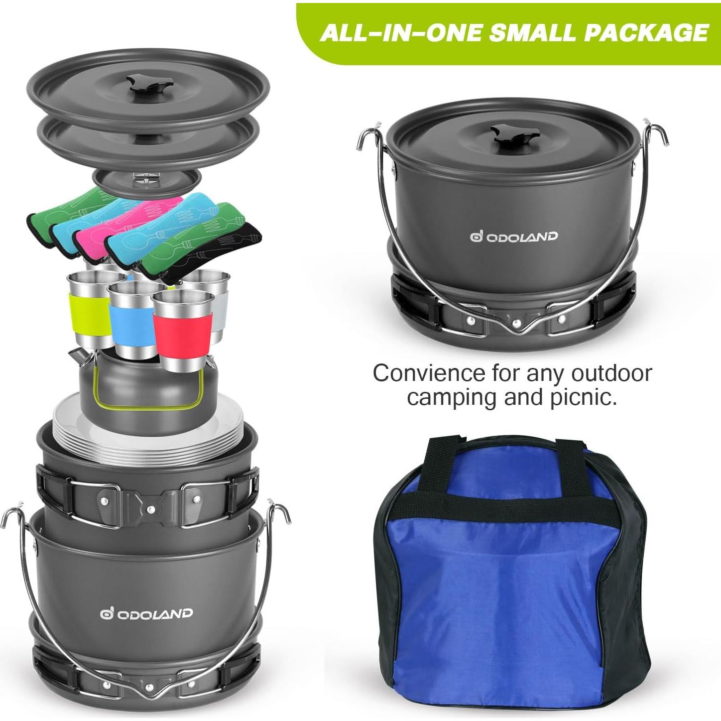 Kit de Utensilios de Cocina para Camping Odoland 39 Piezas