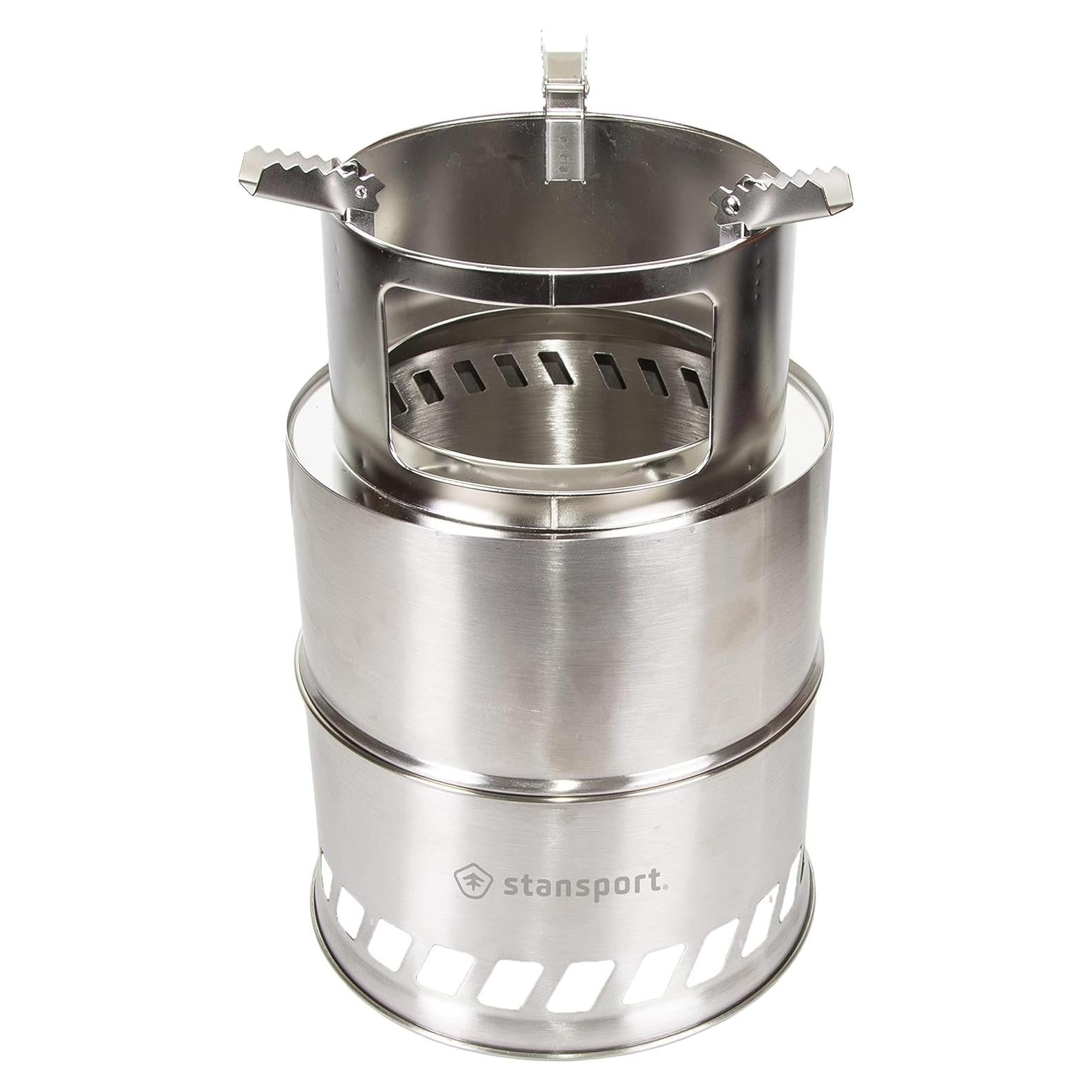 Estufa de leña Stansport de acero inoxidable extra grande