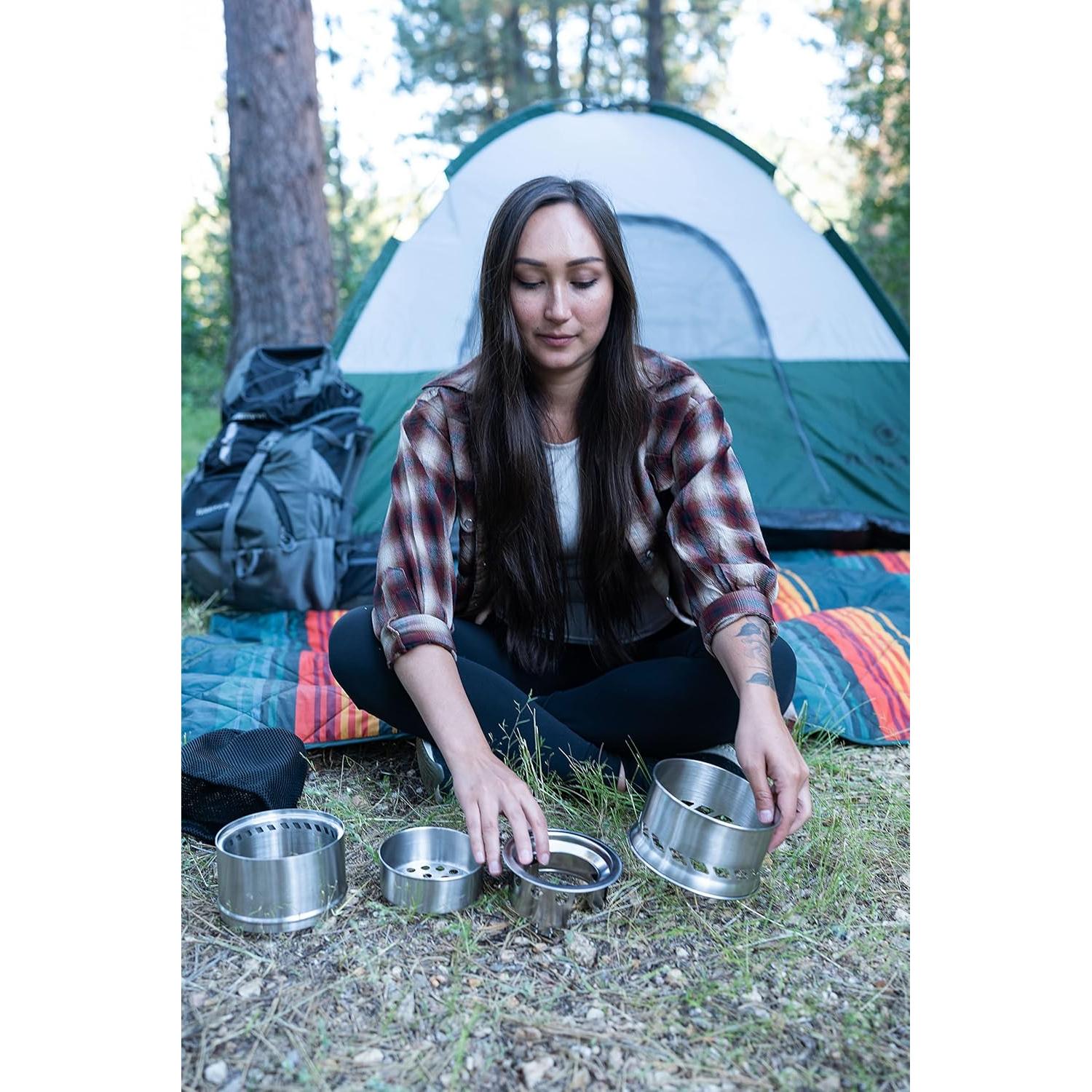 Estufa de leña Stansport de acero inoxidable extra grande