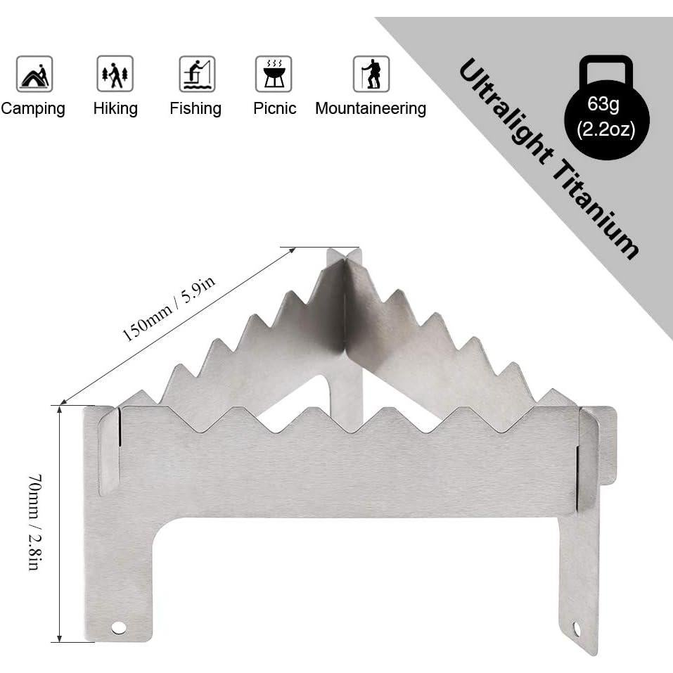 Soporte de Olla Plegable Titanio Lixada 63g Camping