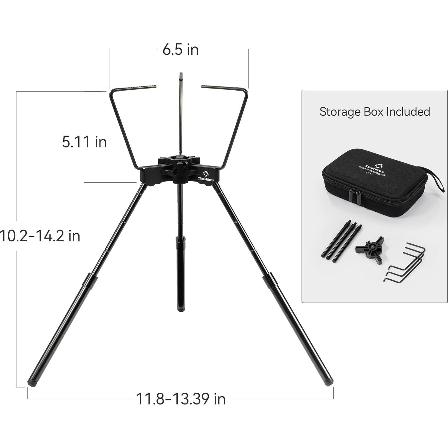 Soporte para Estufa de Camping Thous Winds TW1022-B Ajustable 10-36 cm