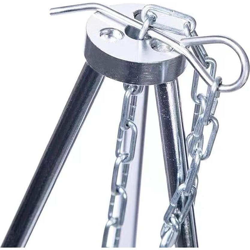 Trípode de Camping Yahpetes de Aluminio 80cm Ajustable Plata