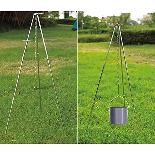 Trípode de Camping Yahpetes de Aluminio 80cm Ajustable Plata