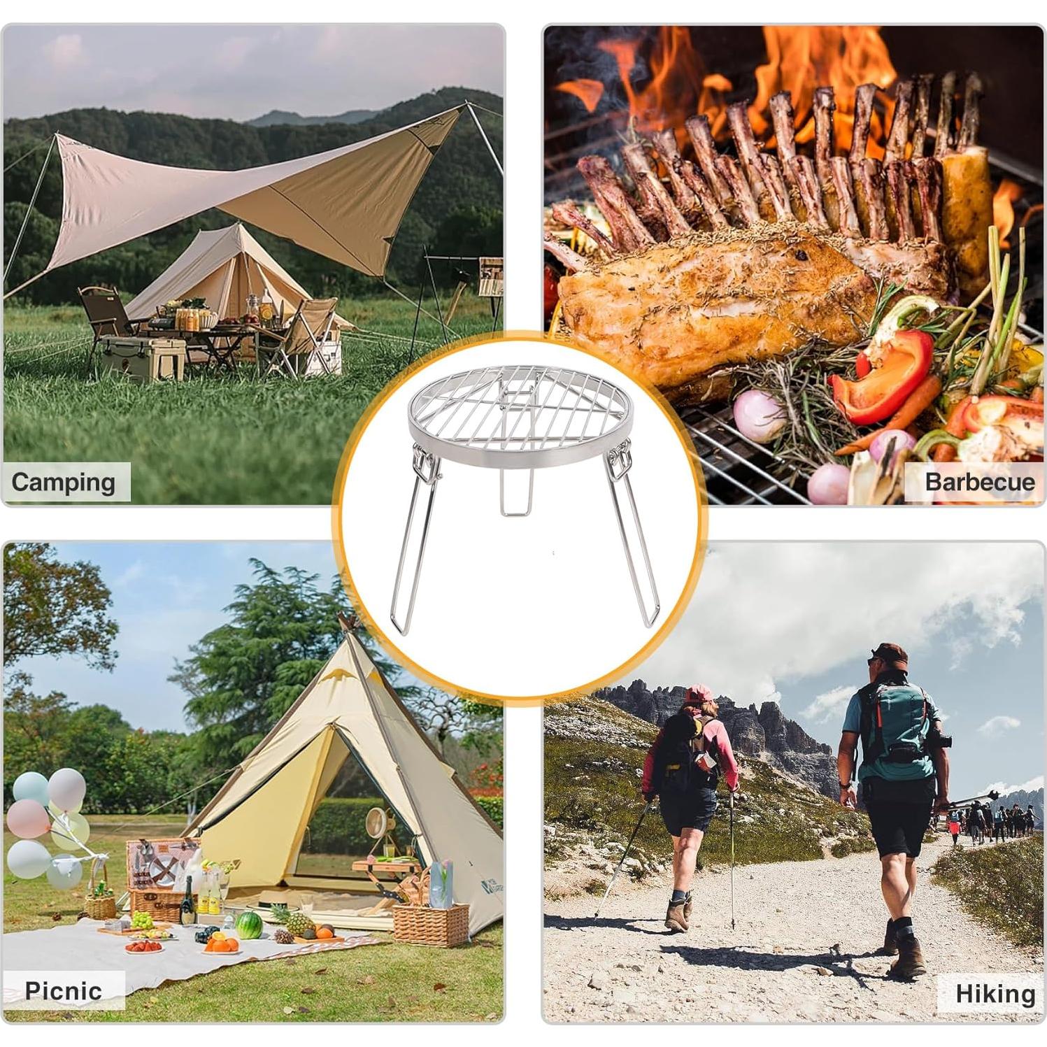 Rejilla de Parrilla Plegable Lineslife 33 cm Acero Inoxidable