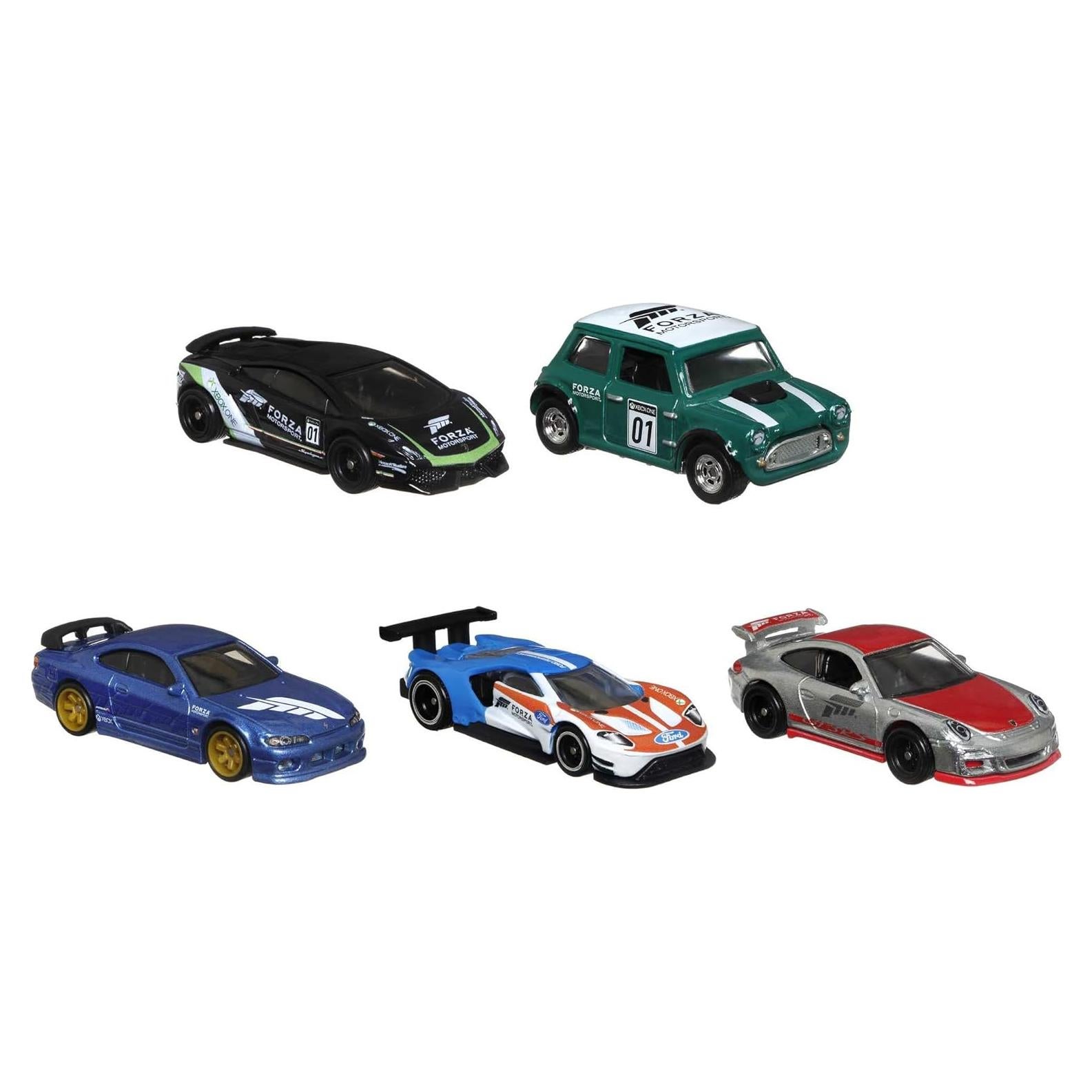 Hot Wheels Forza 5-Pack Coches de Carreras 1:64 Mattel