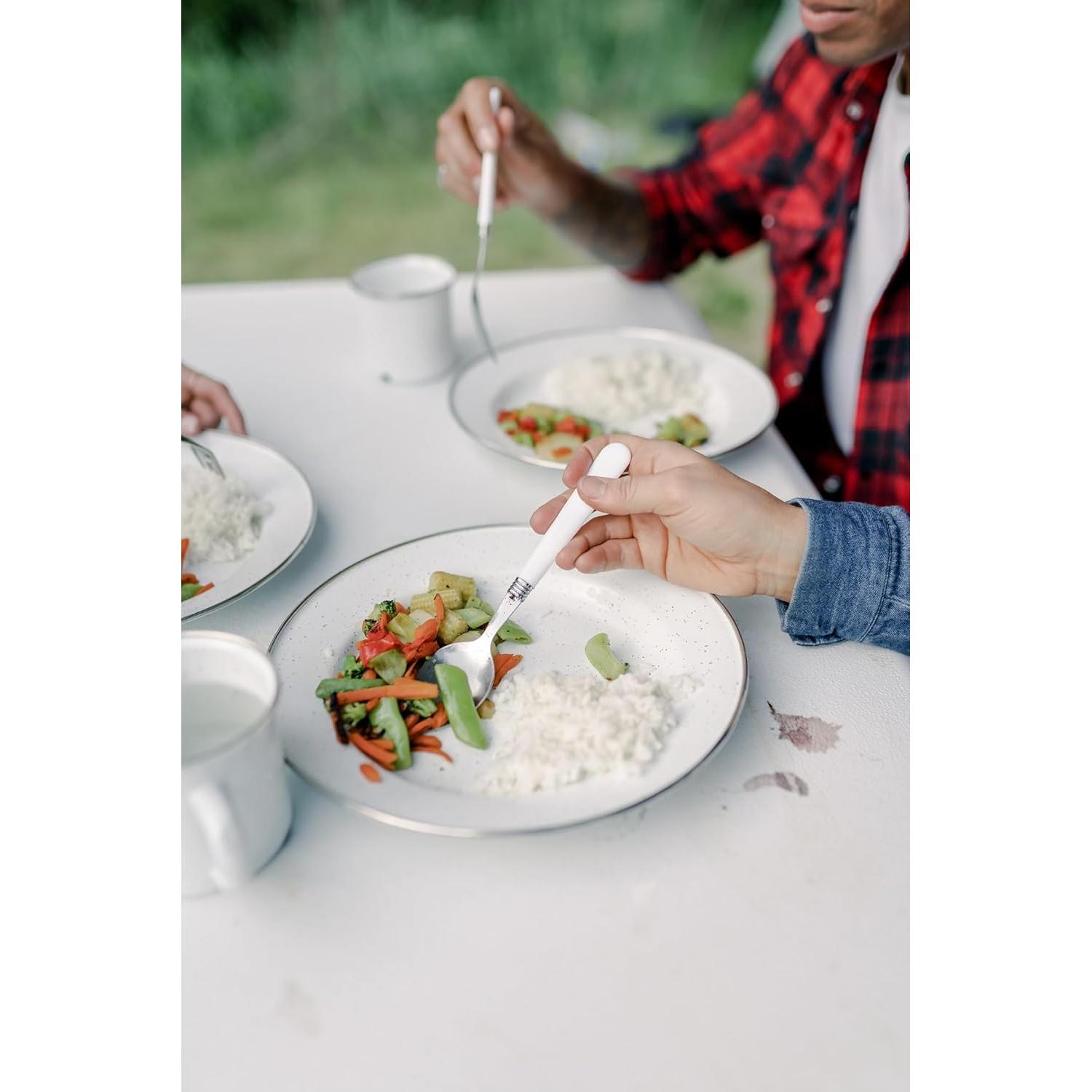 Stansport 24-Piece Enamel Camping Tableware Set