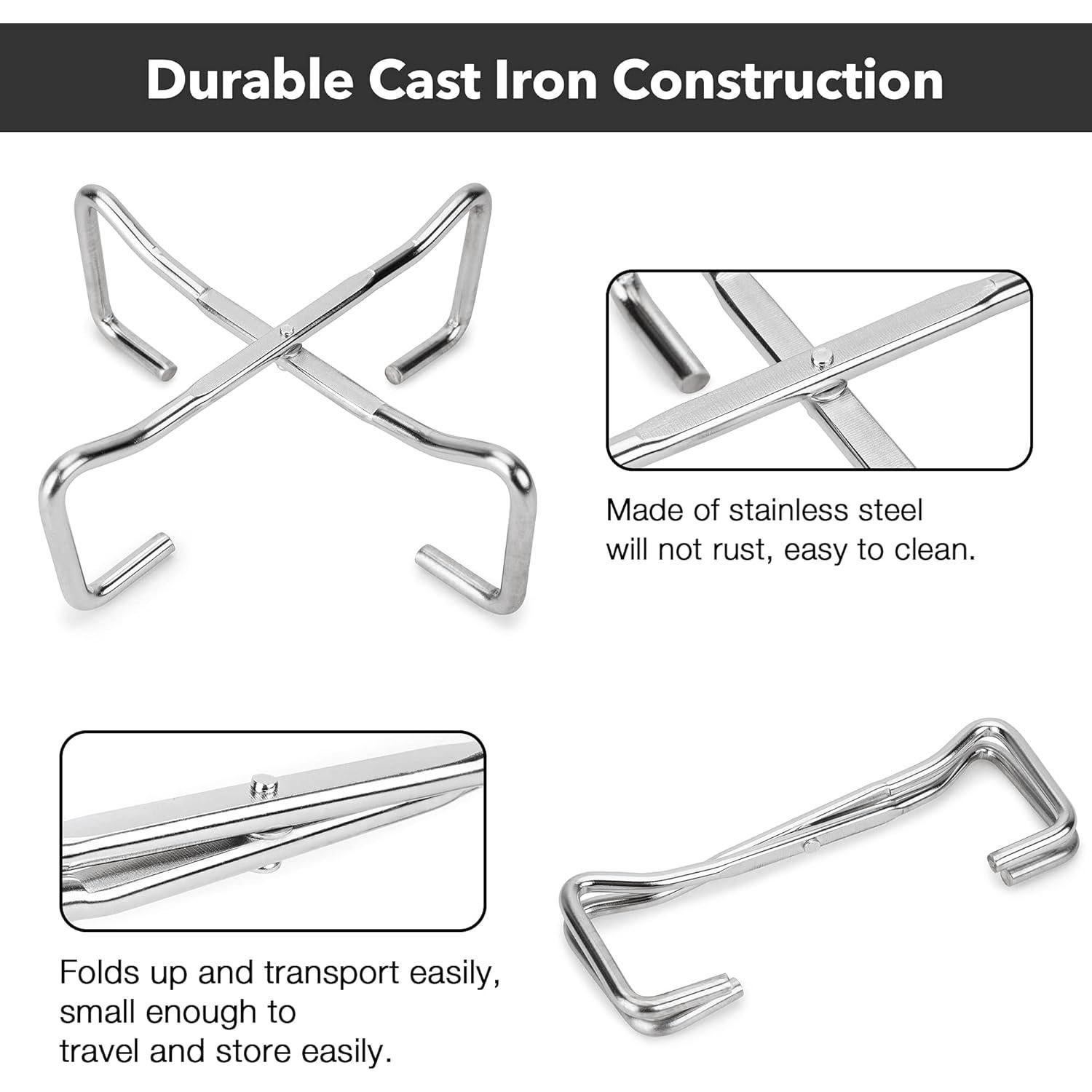 Soporte Plegable de Acero Inoxidable Stanbroil 320g para Horno Holandés
