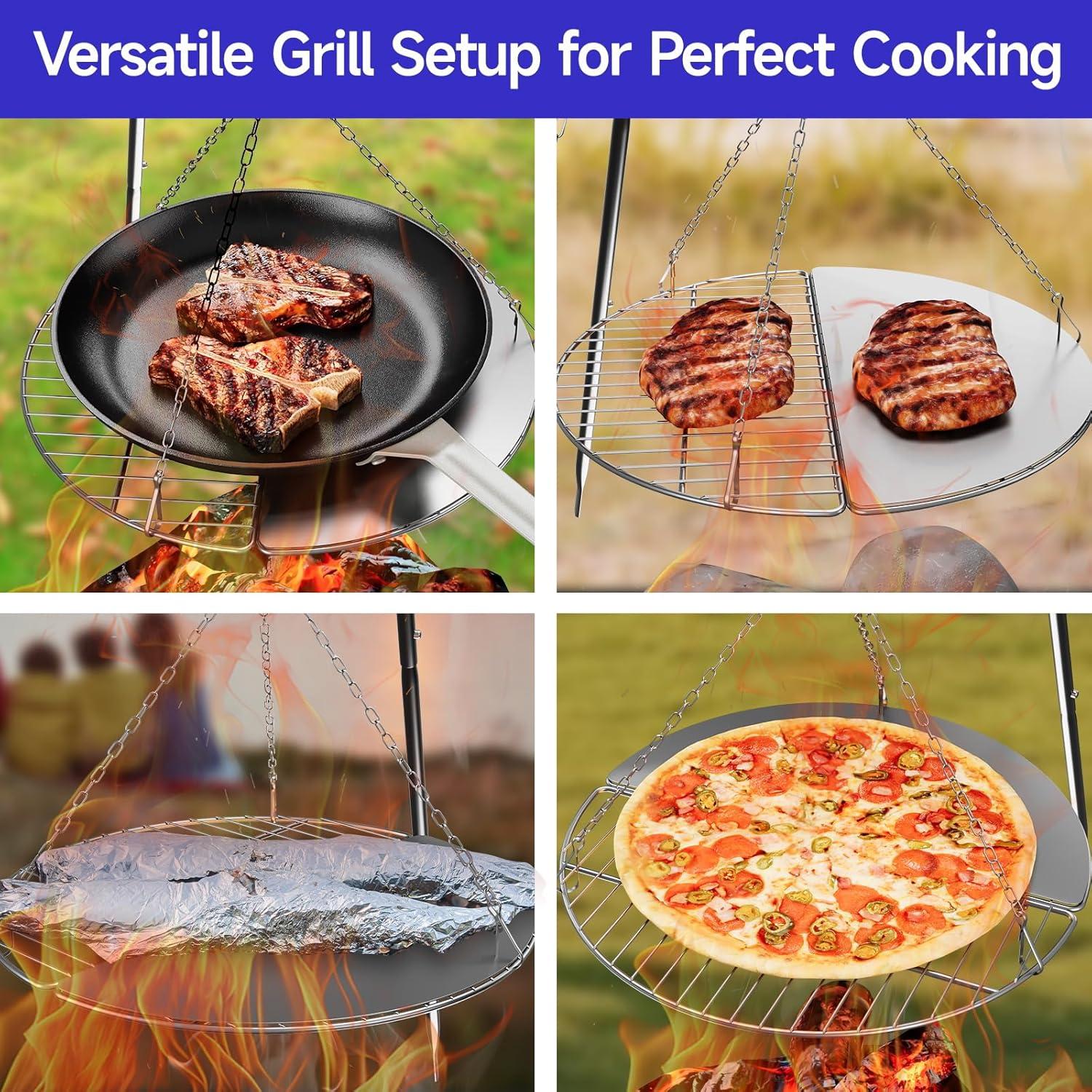 Trípode de Cocina para Fogata KIKIBRO HC-KW-22 Altura Ajustable