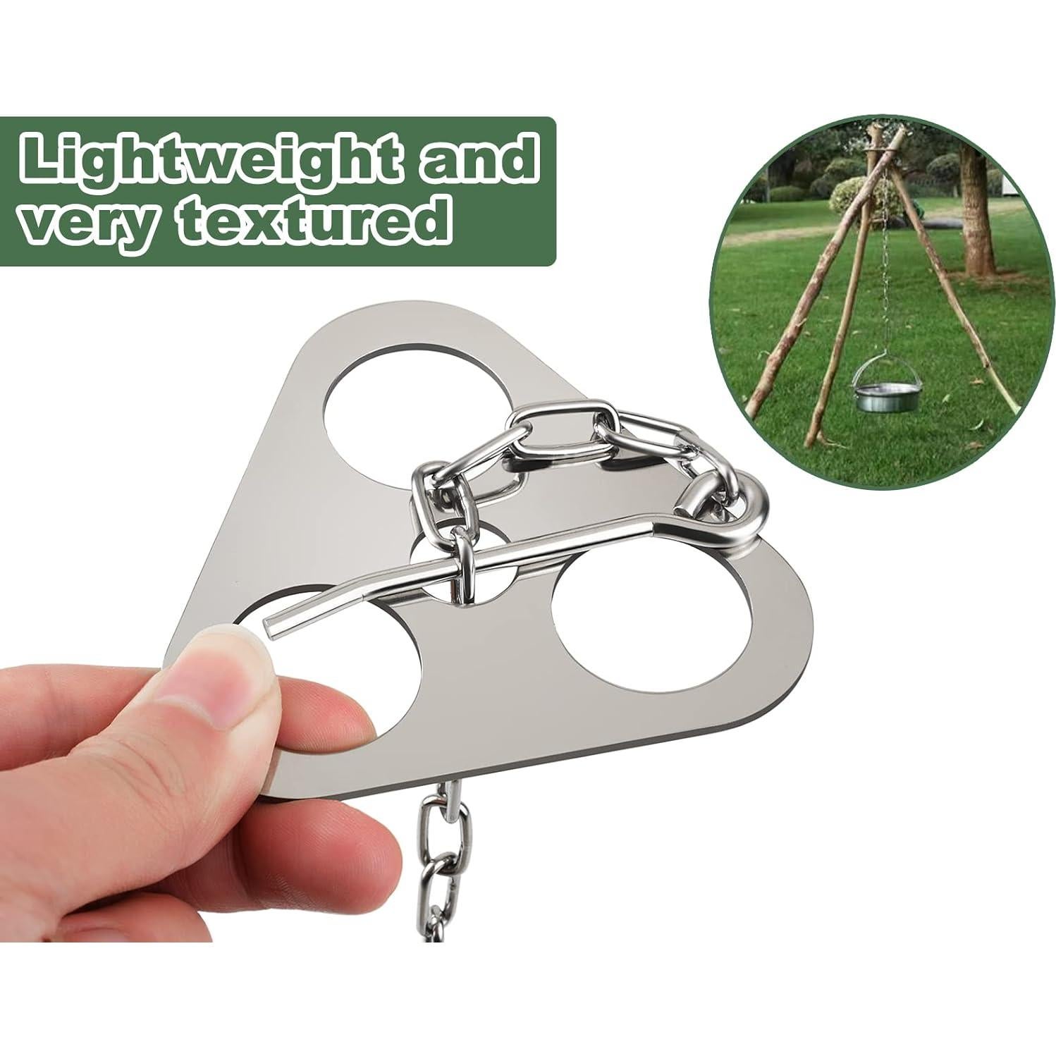 Tripode de Camping DS. ESTILO DISTINTIVO Acero Inoxidable 14 kg