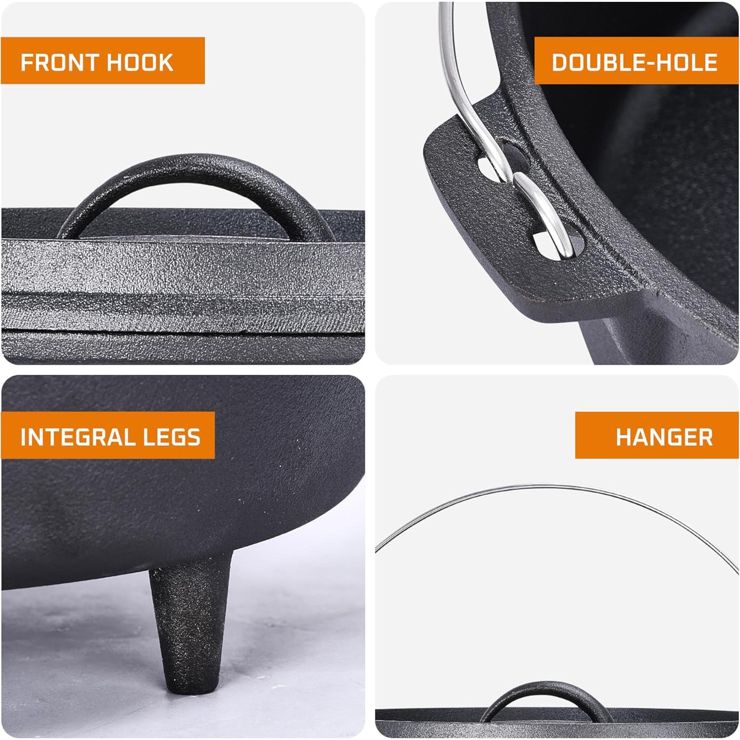 Olla de Hierro Fundido Bruntmor 5 Qt con Tapa Negra Mate