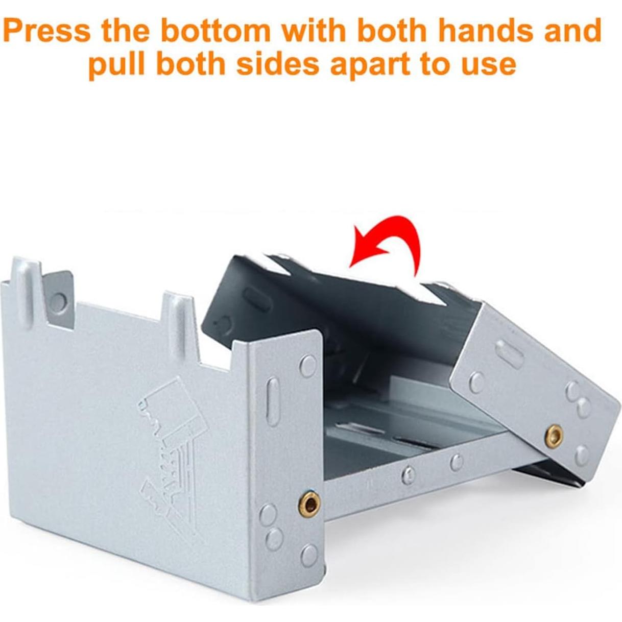 Camping Stove Folding Pocket Lightweight Alcohol Portable Burning Solid Fuel Tablet Survival for Picnic Hiking BBQ Outdoor Cooking