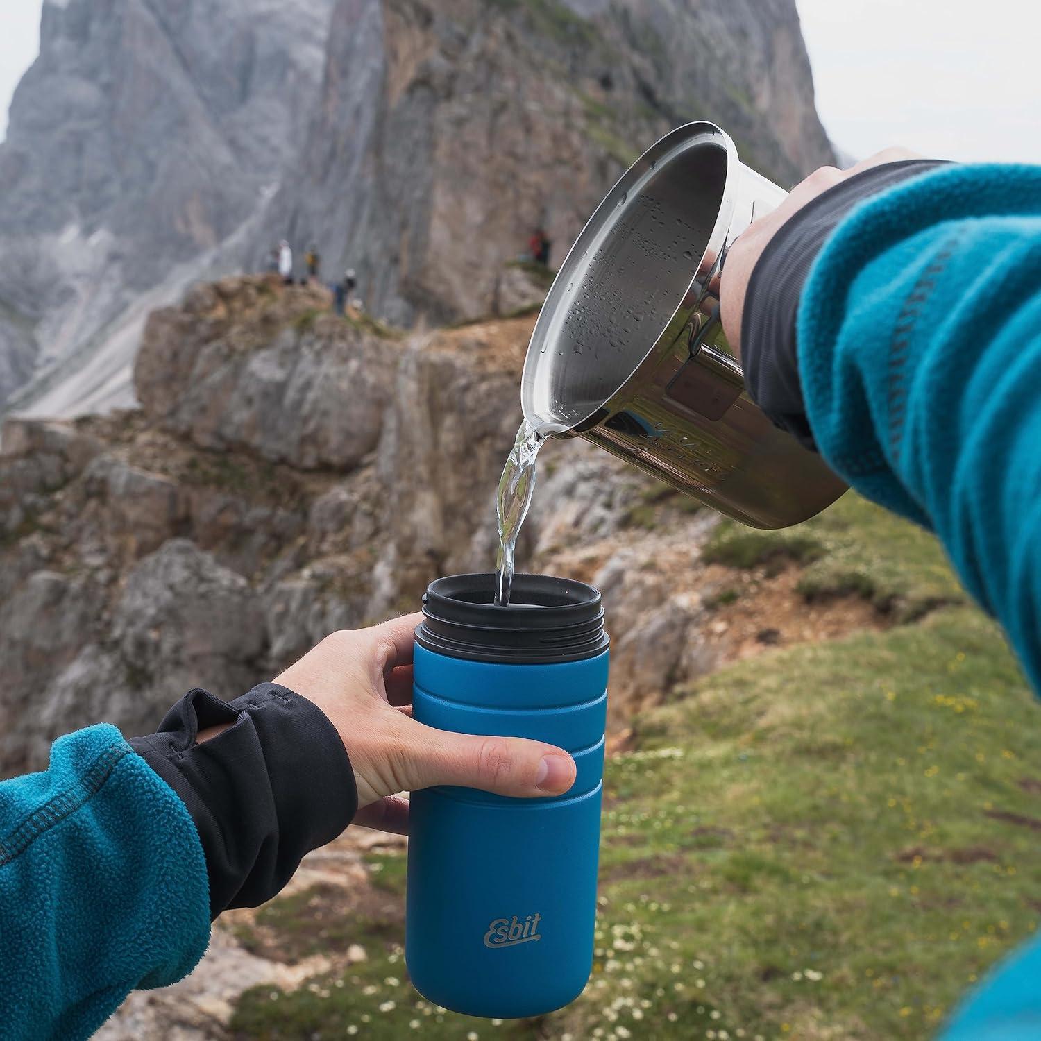 Olla de Acero Inoxidable Esbit 1L con Tapa y Bolsa de Malla