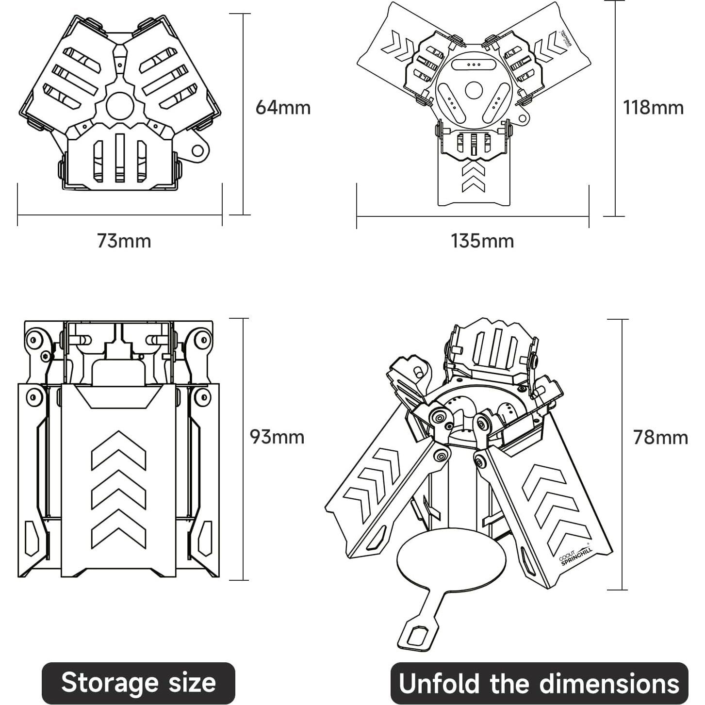 Estufa de Camping Portátil de Alcohol CS-YLJJY-S-US 0.28 kg