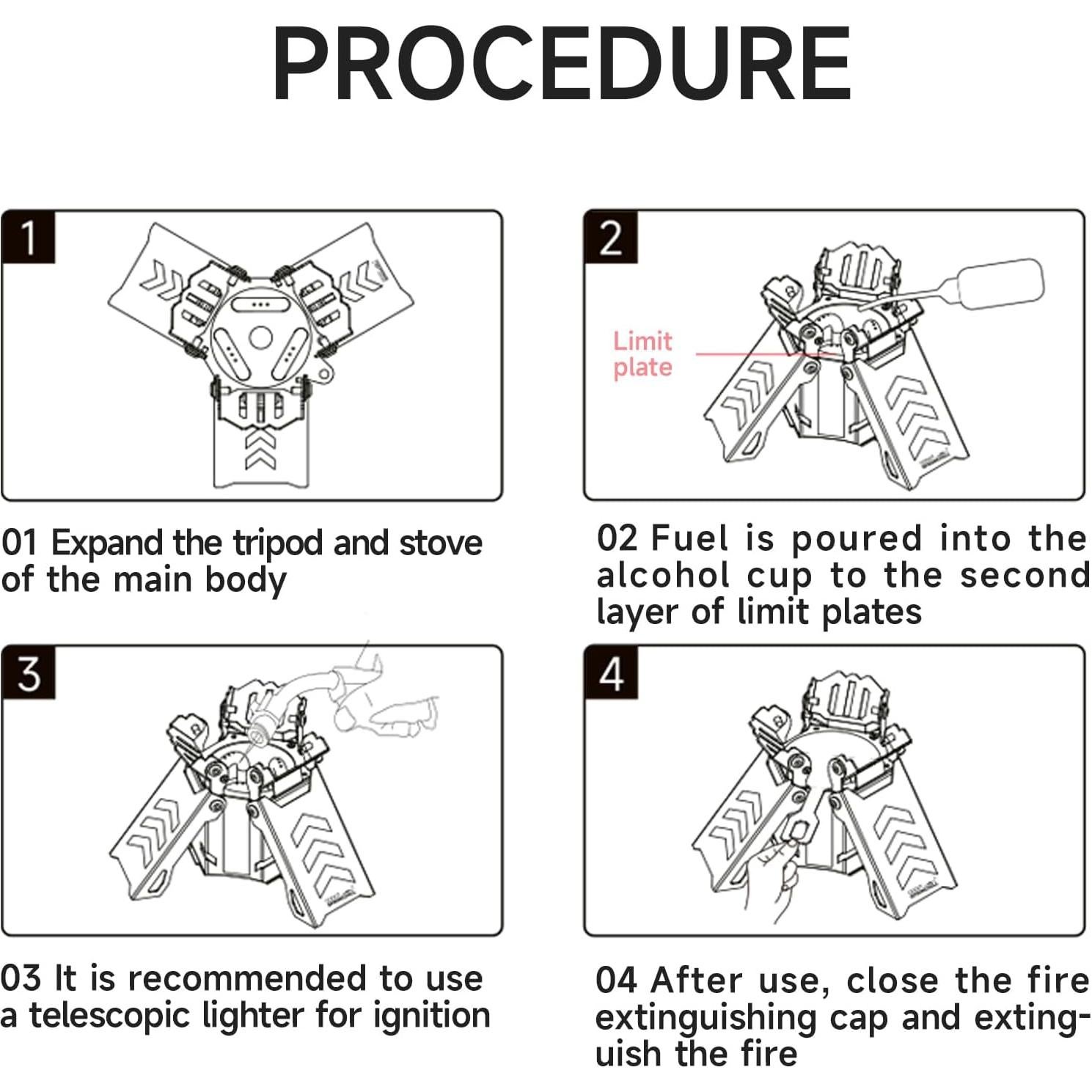 Estufa de Camping Portátil de Alcohol CS-YLJJY-S-US 0.28 kg