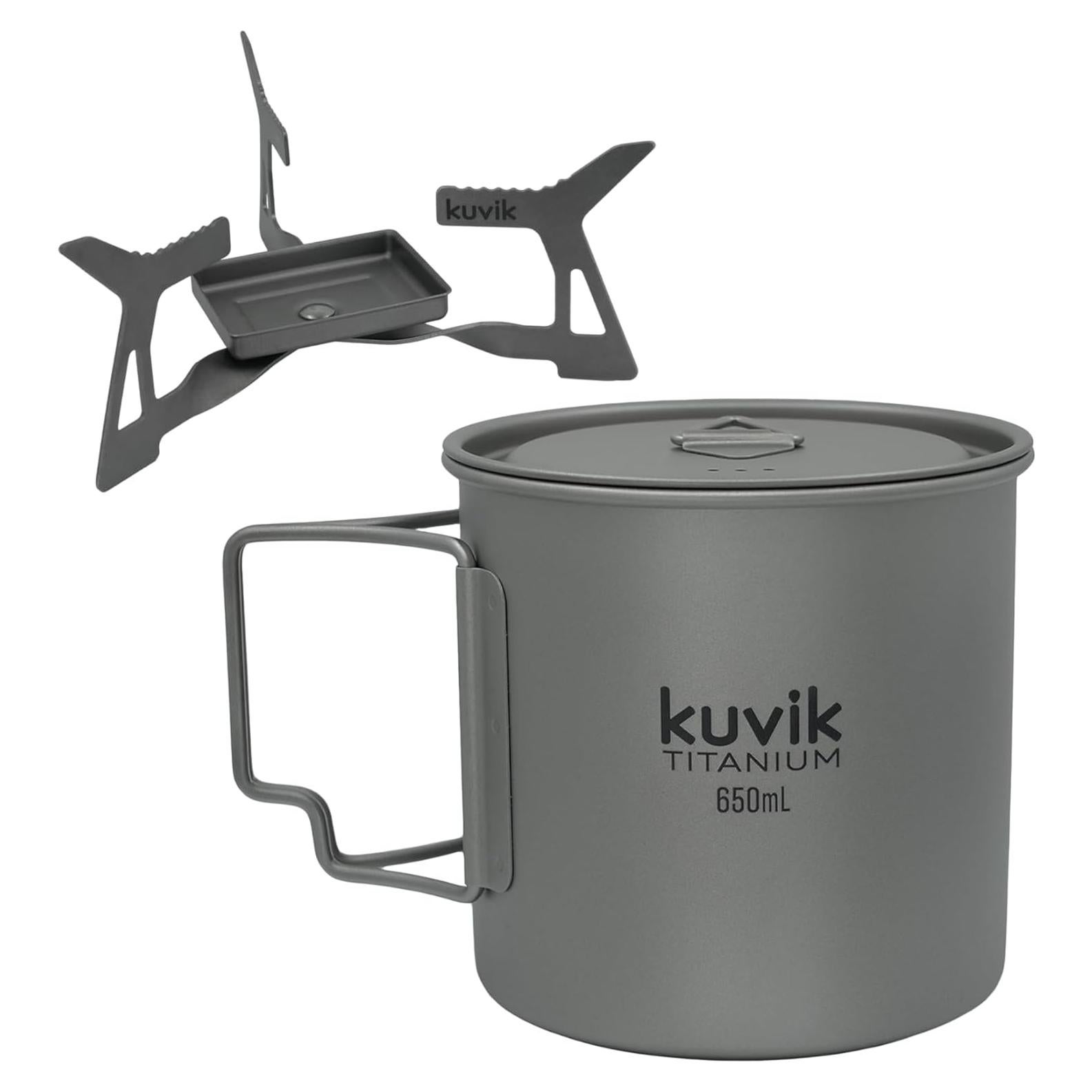 Estufa de Combustible Sólido Micro y Olla Titanio 650ml Kuvik